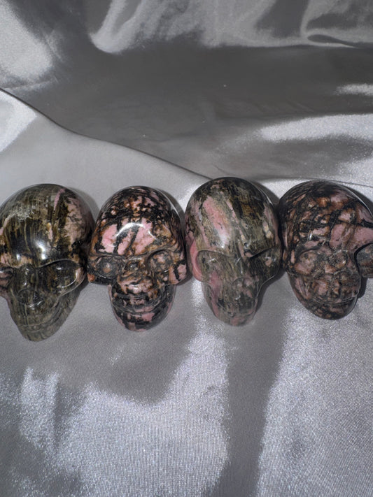 Rhodonite Skull