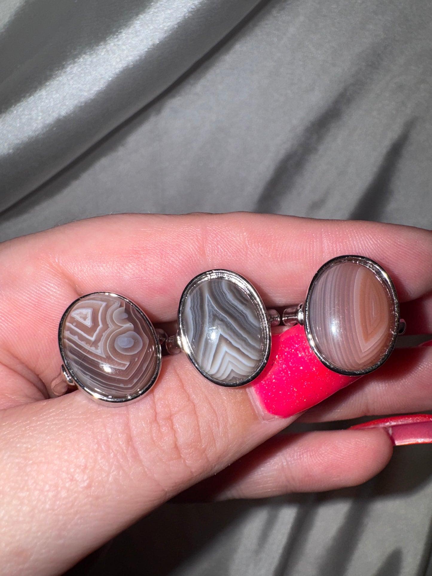 Botswana Agate AAA Adjustable Ring