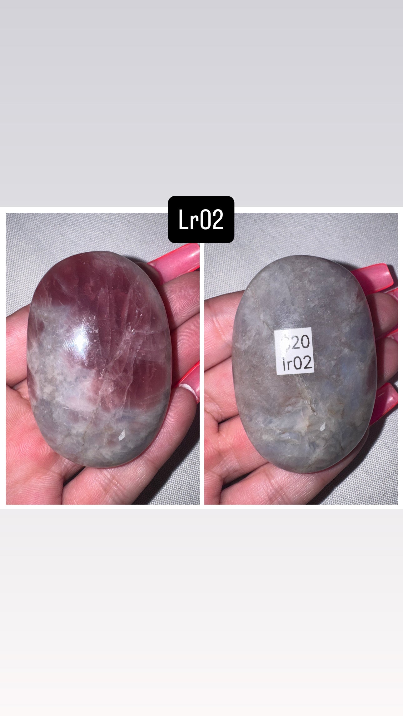 Lavender Rose Quartz Palmstone
