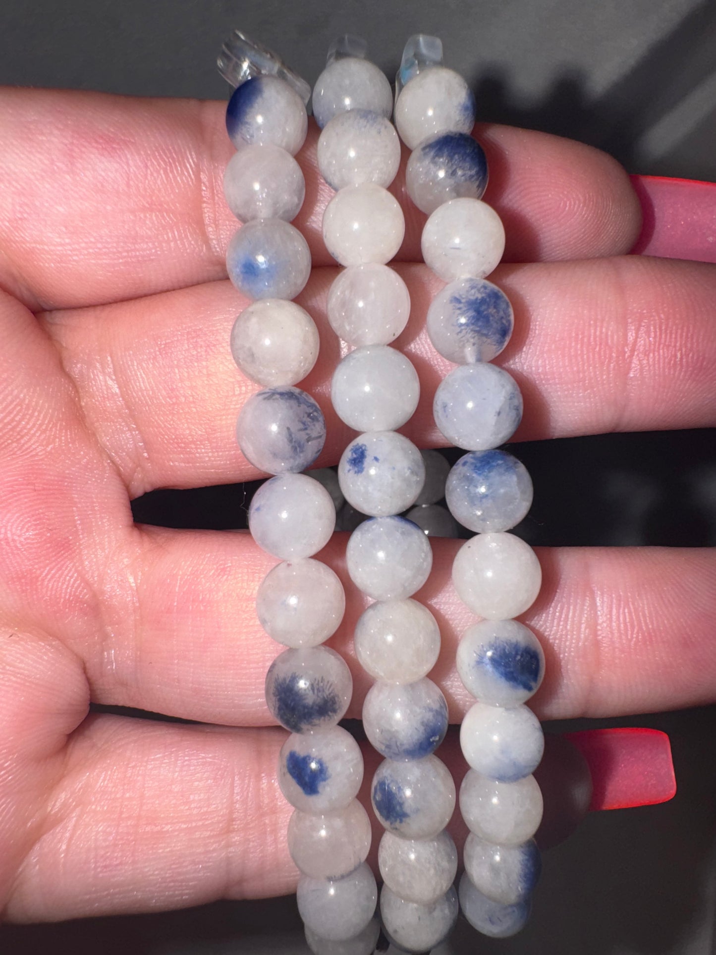 Dumortierite Quartz 6mm Bracelet with Sally Charm