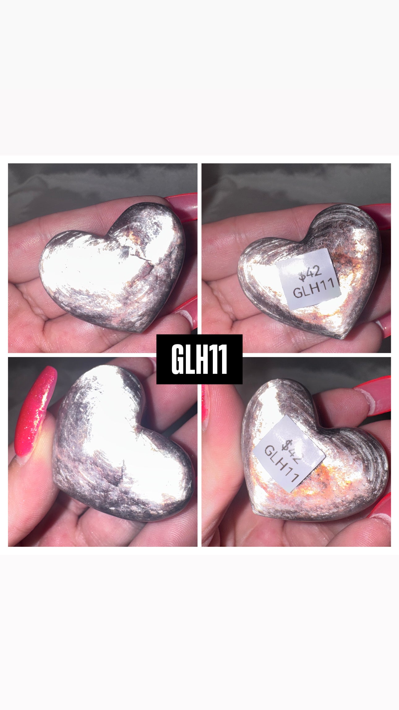 Gem Lepidolite Puffy Heart