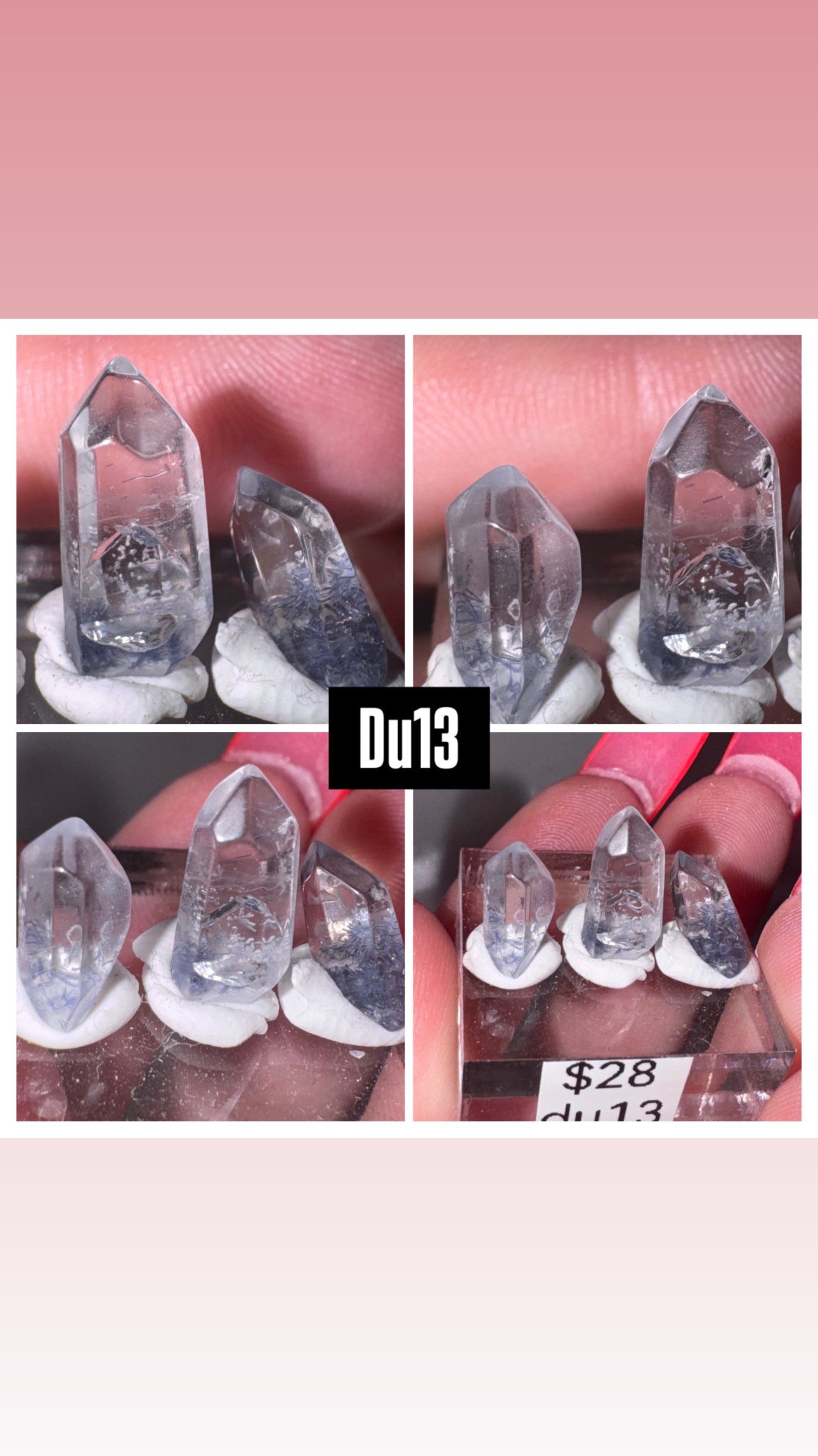 Dumortierite Quartz Rare Point Set