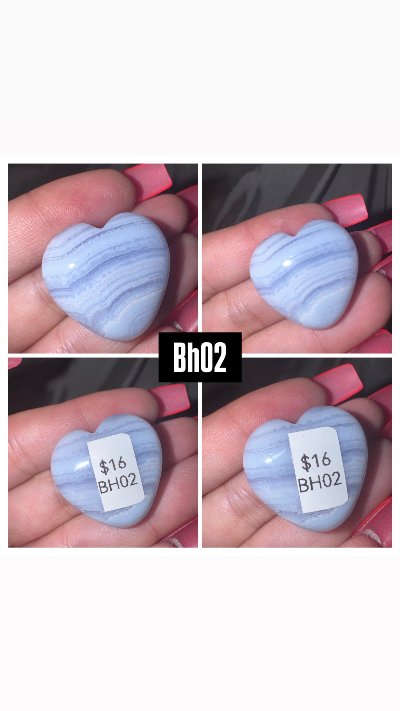Blue Lace Agate AAA Heart