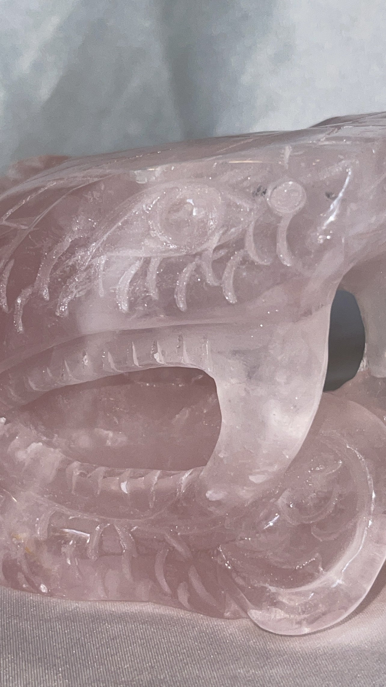 Rose Quartz AAA XXL Snake Head