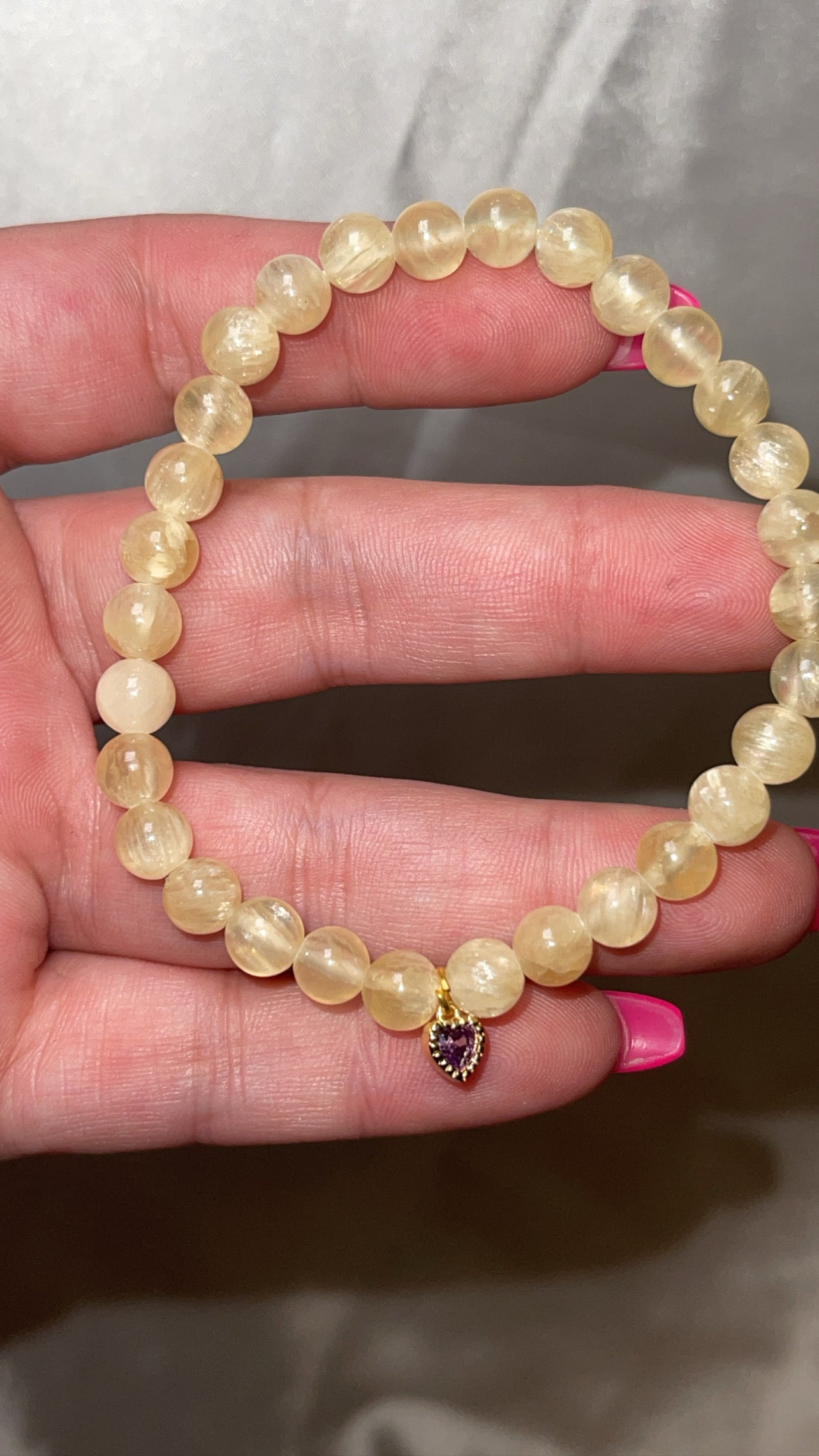 Gold Lepidolite/Muscovite 6mm Bracelet