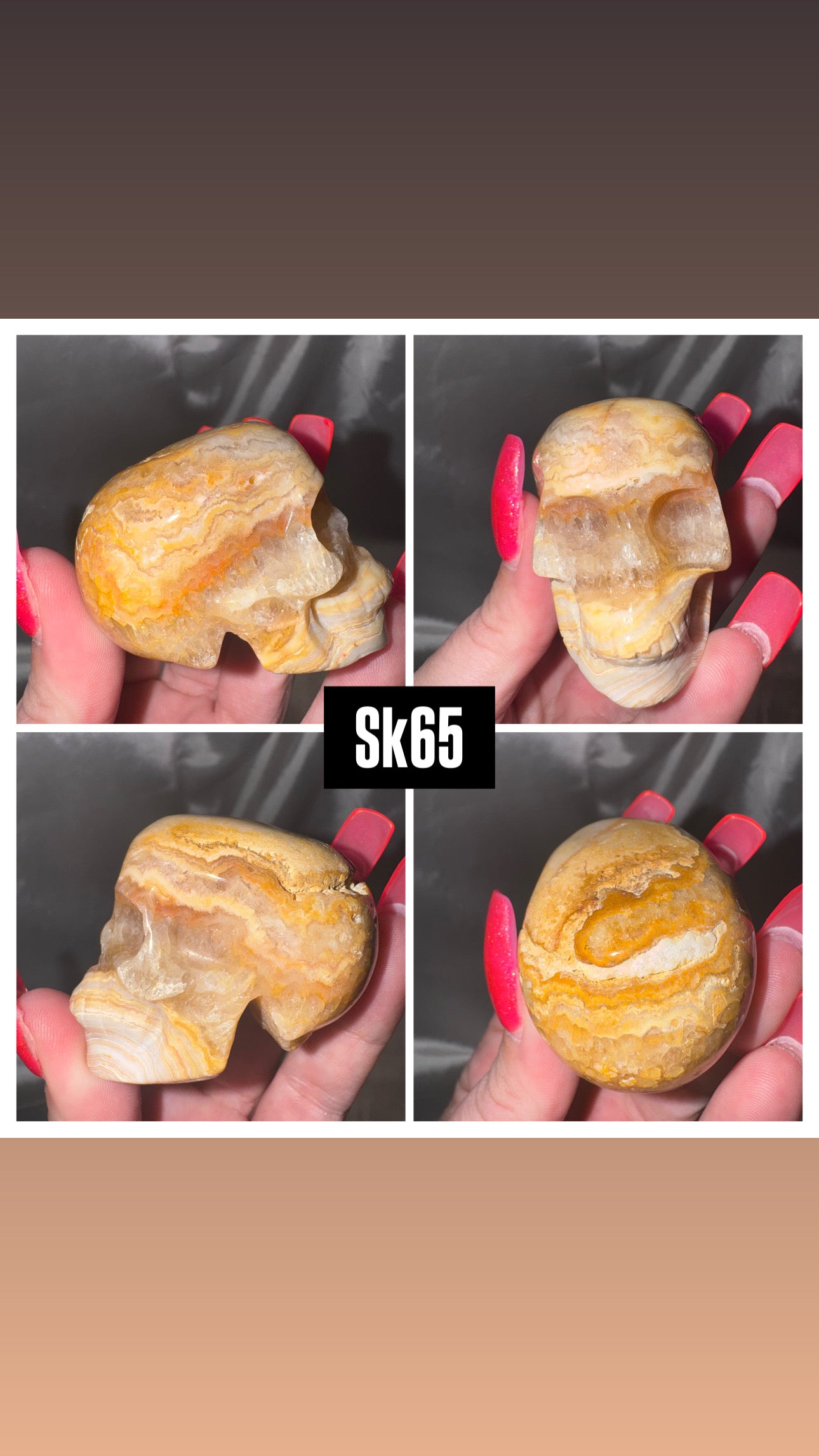 Mexican Crazy Lace Agate Skull