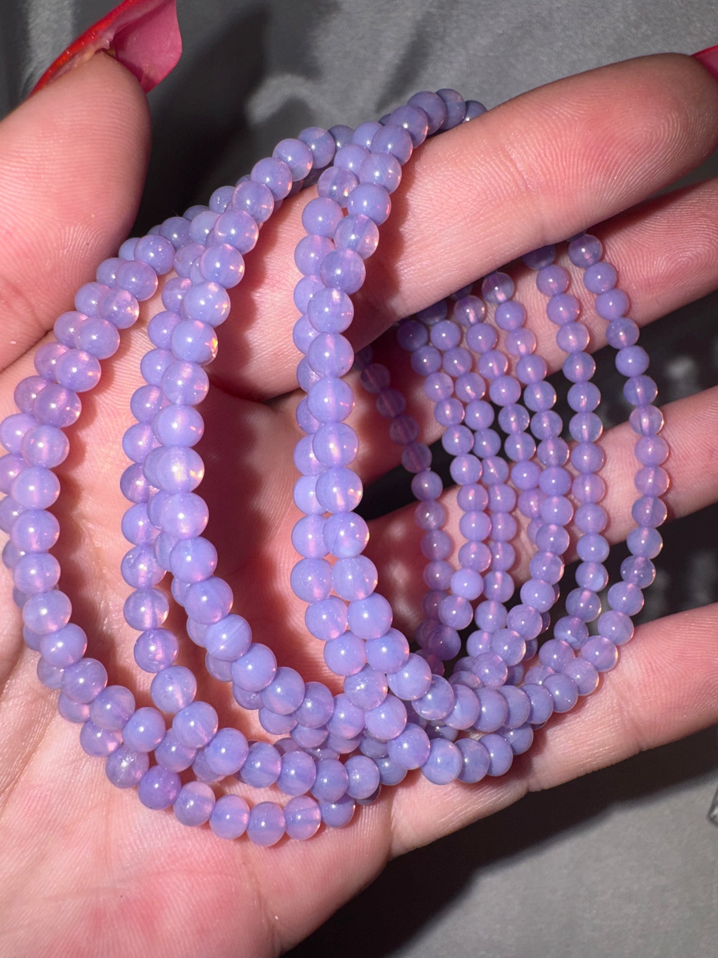 Lavender Moon Quartz AAA 4mm bracelet