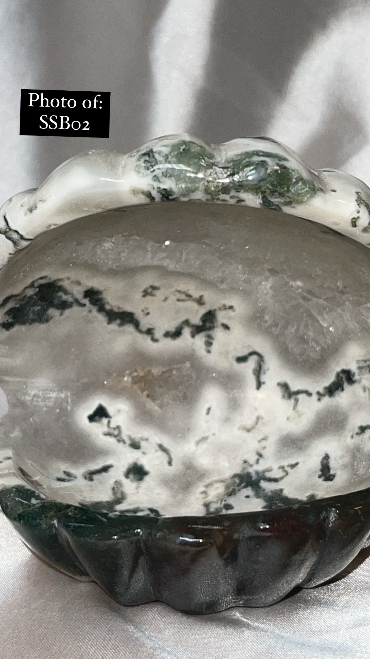 Moss Agate Seashell Bowl
