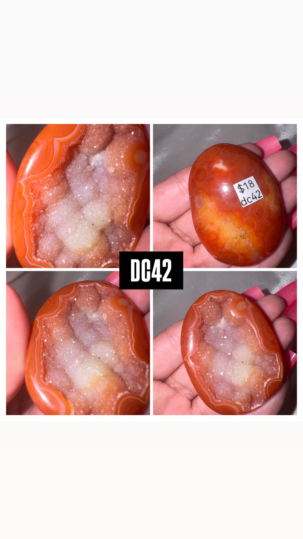 Druzy Carnelian Heart/Palmstone