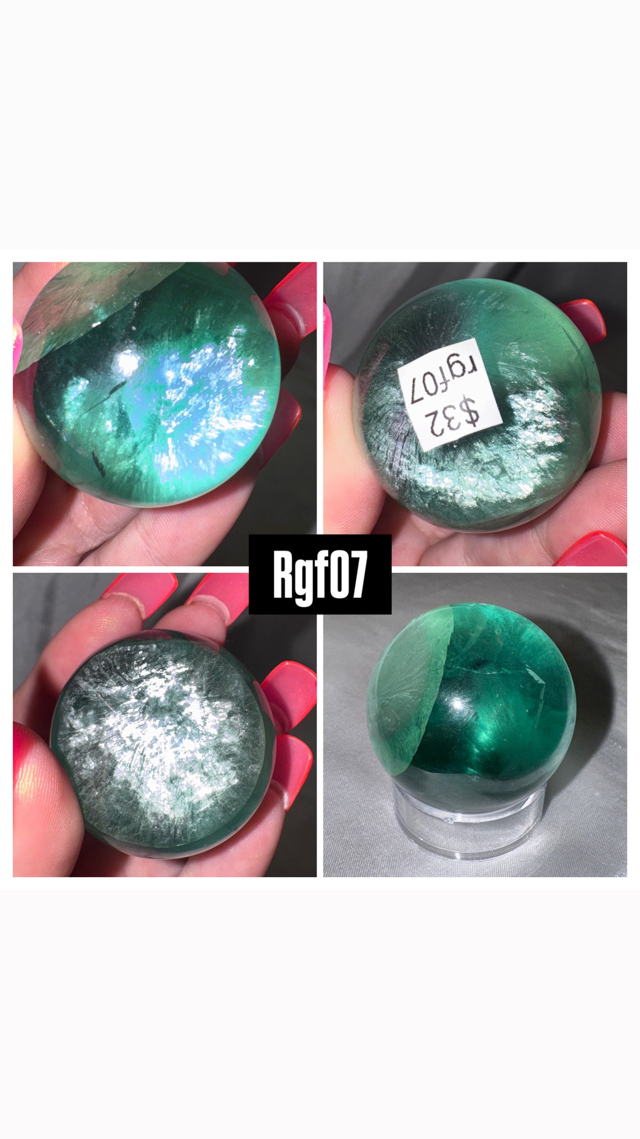 Rainbow Green Fluorite AAA Sphere