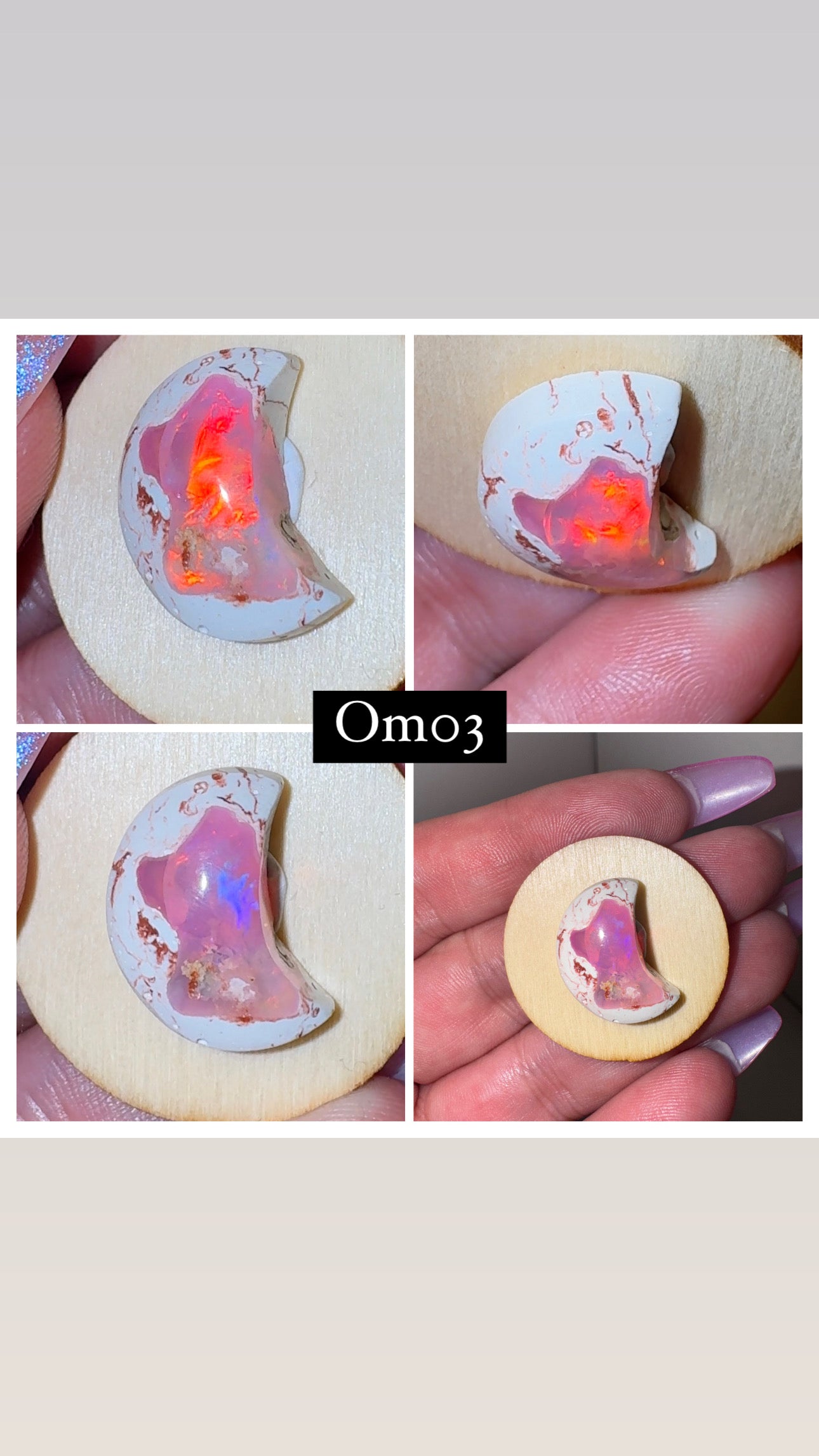 Mexican Fire Opal Moons