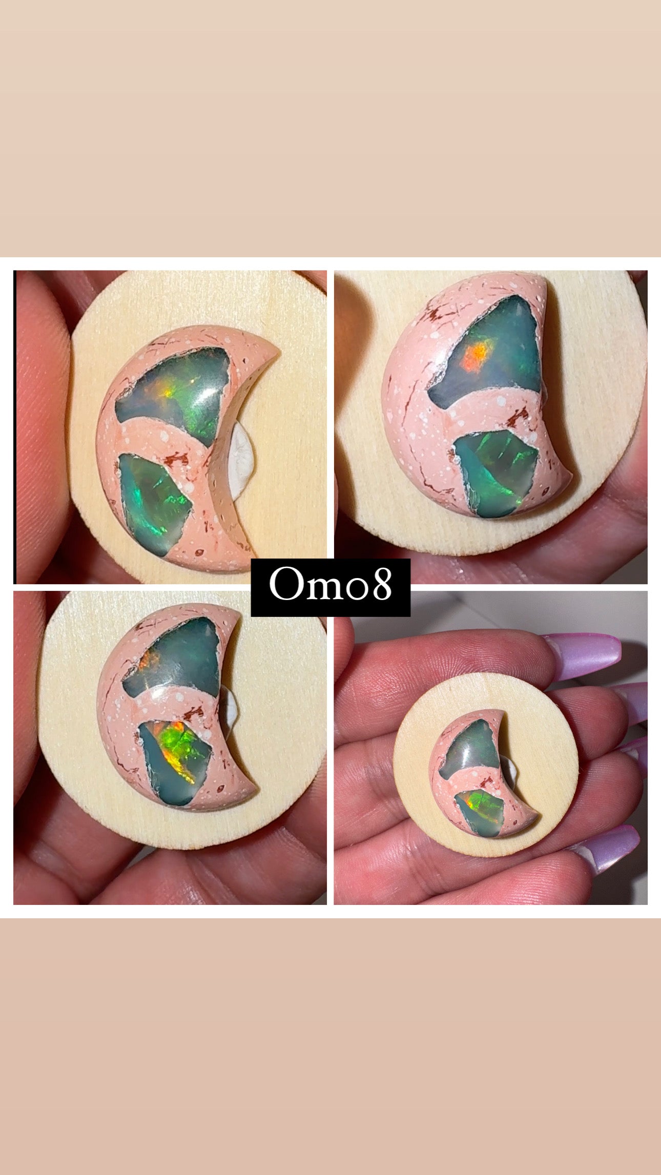 Mexican Fire Opal Moons