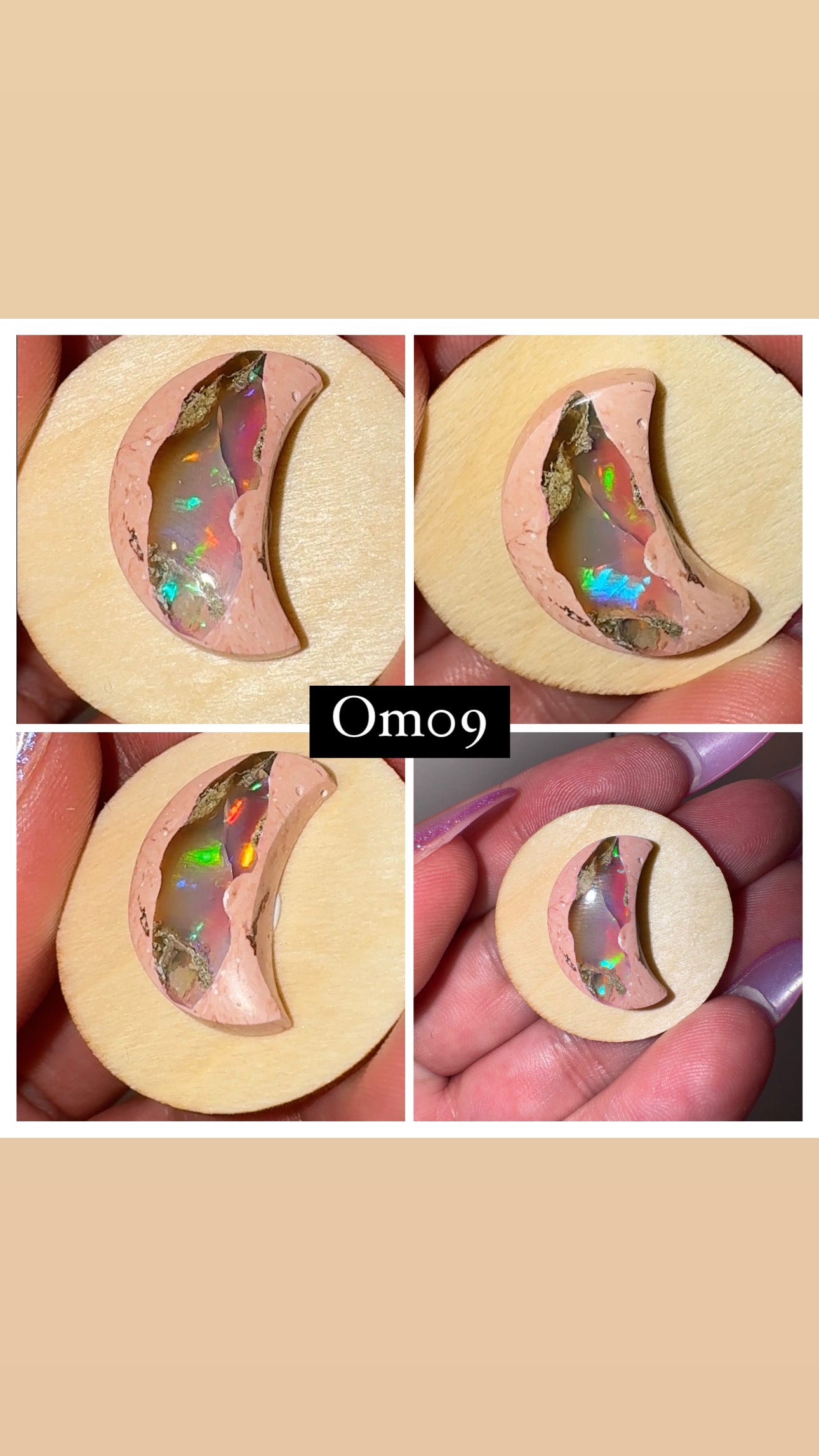 Mexican Fire Opal Moons