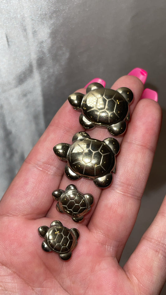 Pyrite Drilled Turtle