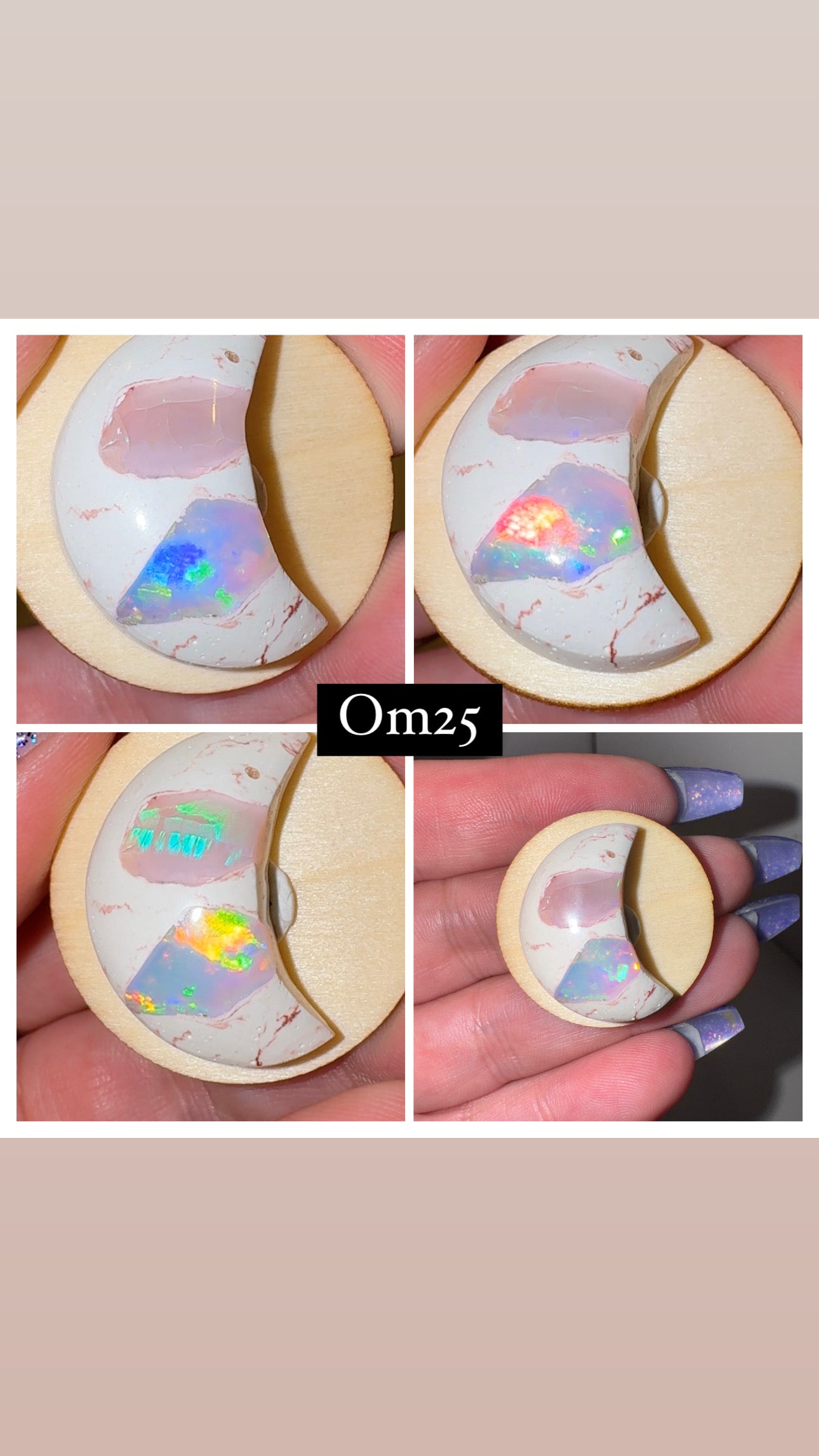 Mexican Fire Opal Moons