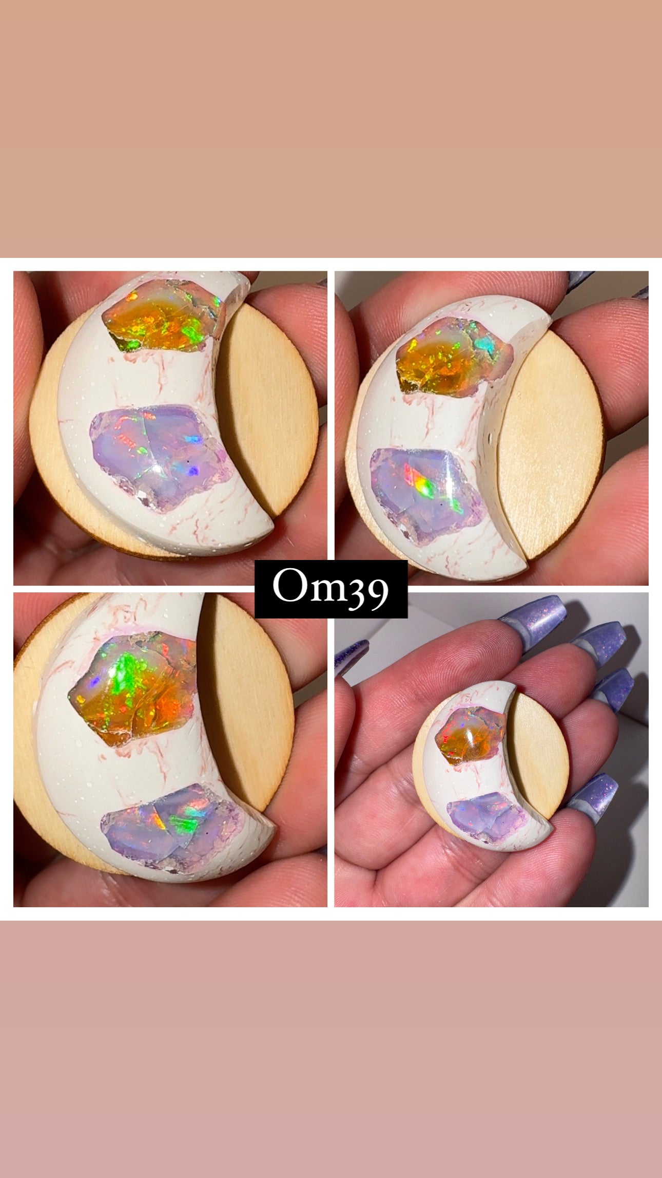 Mexican Fire Opal Moons