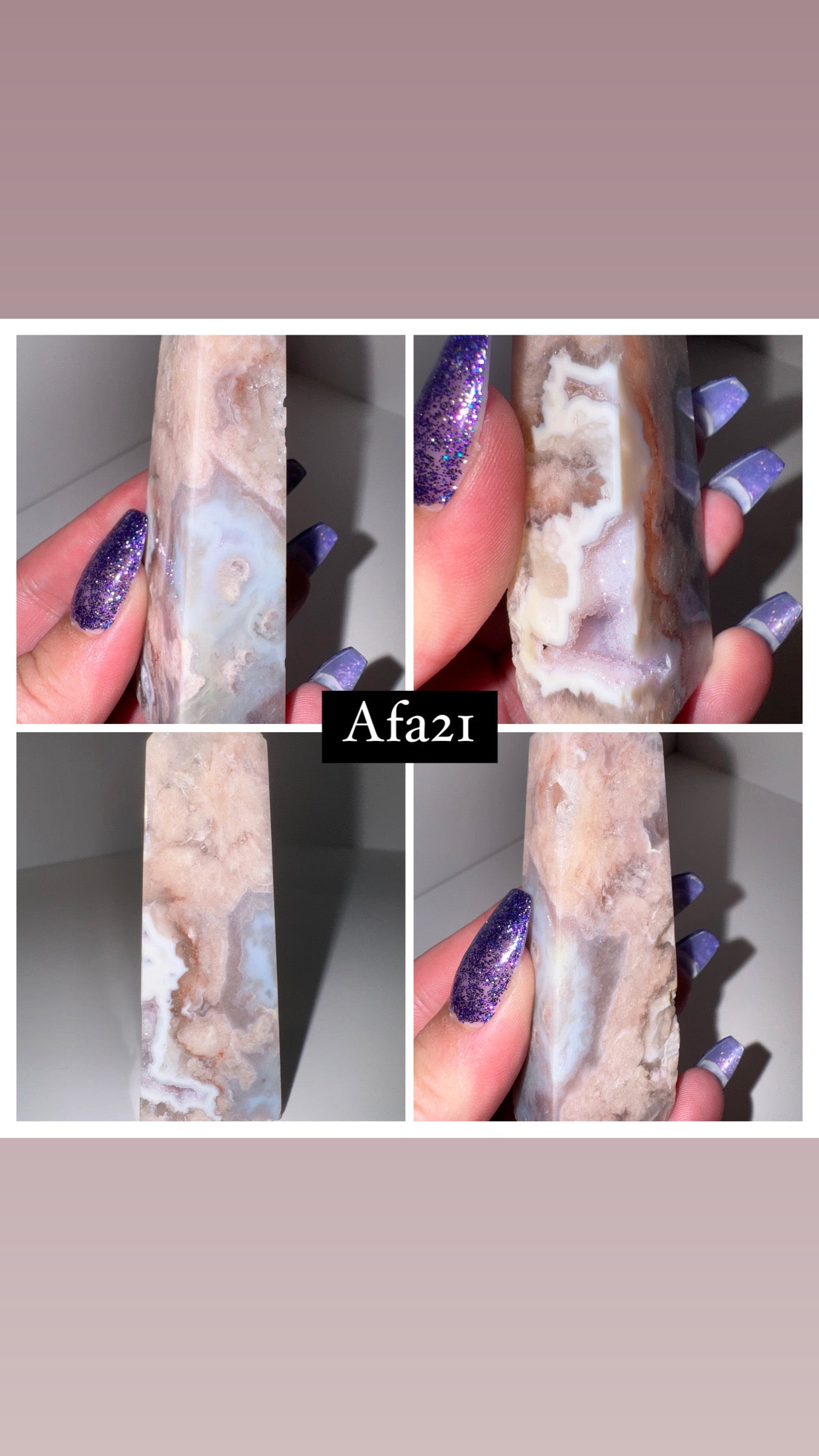 Amethyst Flower Agate Tower AAA