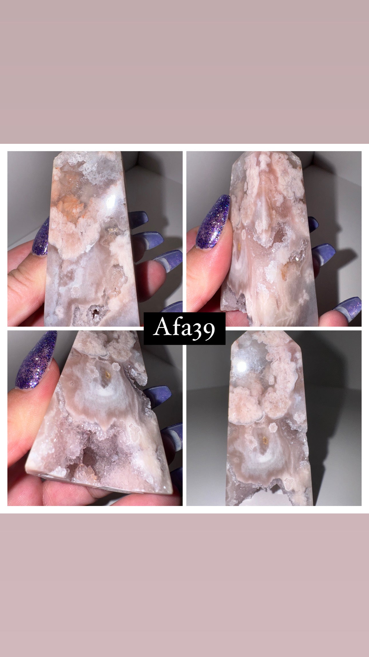 Amethyst Flower Agate Tower AAA