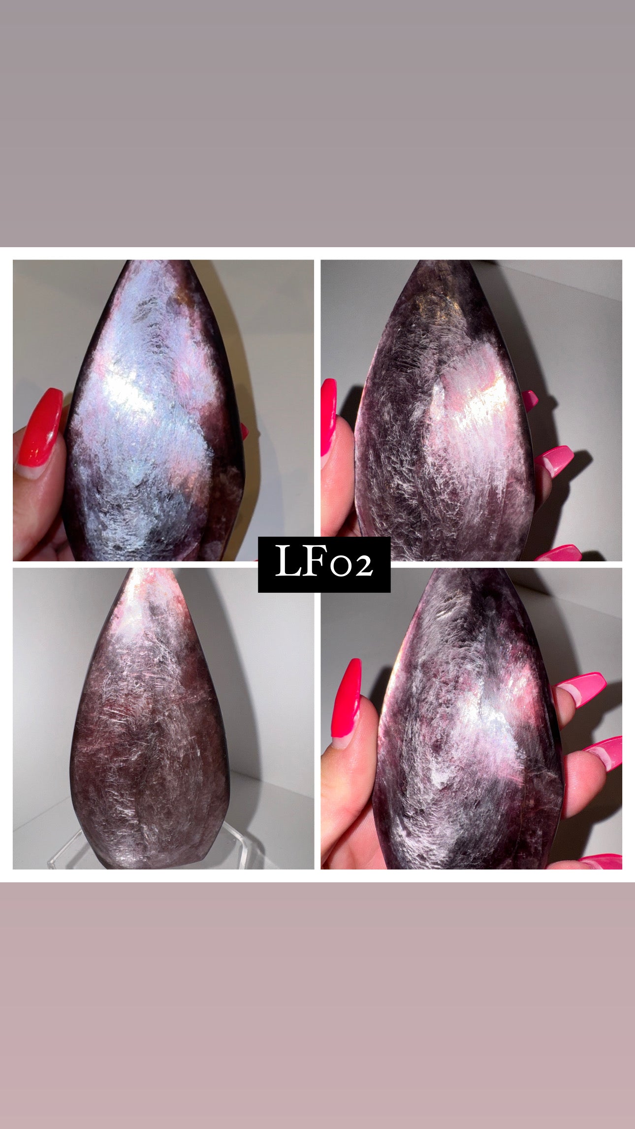 Gem Lepidolite Large Flame