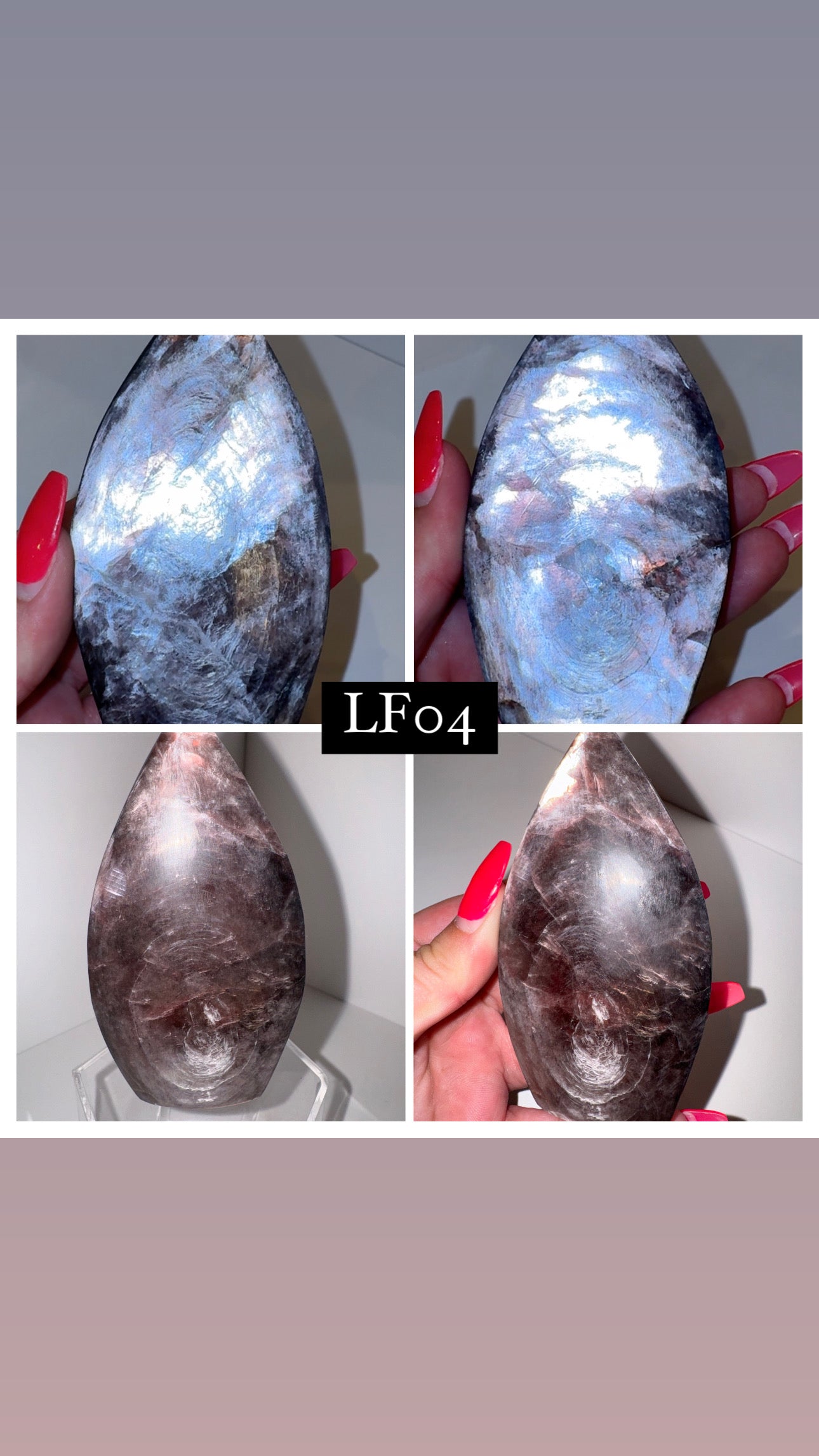 Gem Lepidolite Large Flame