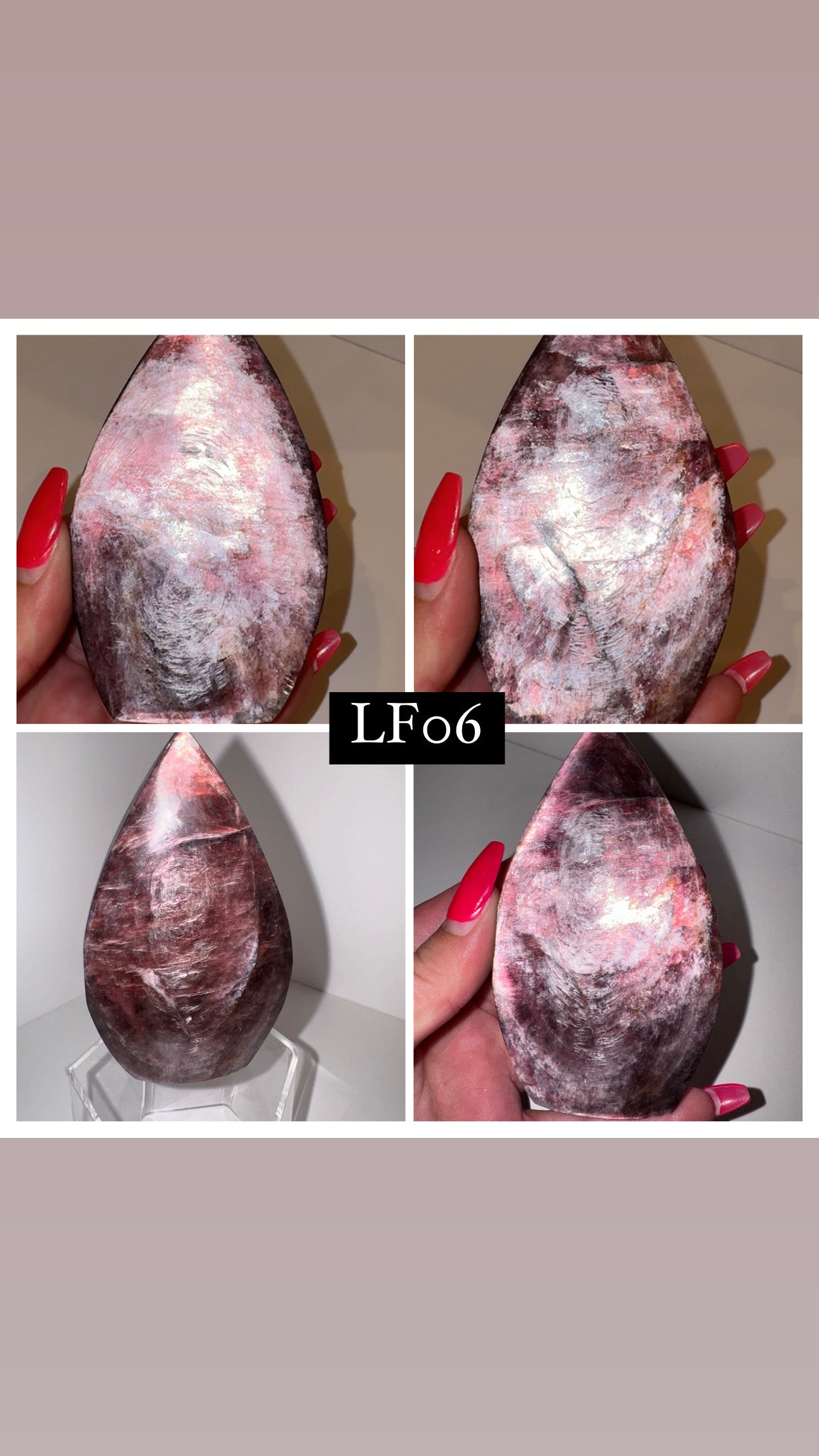 Gem Lepidolite Large Flame