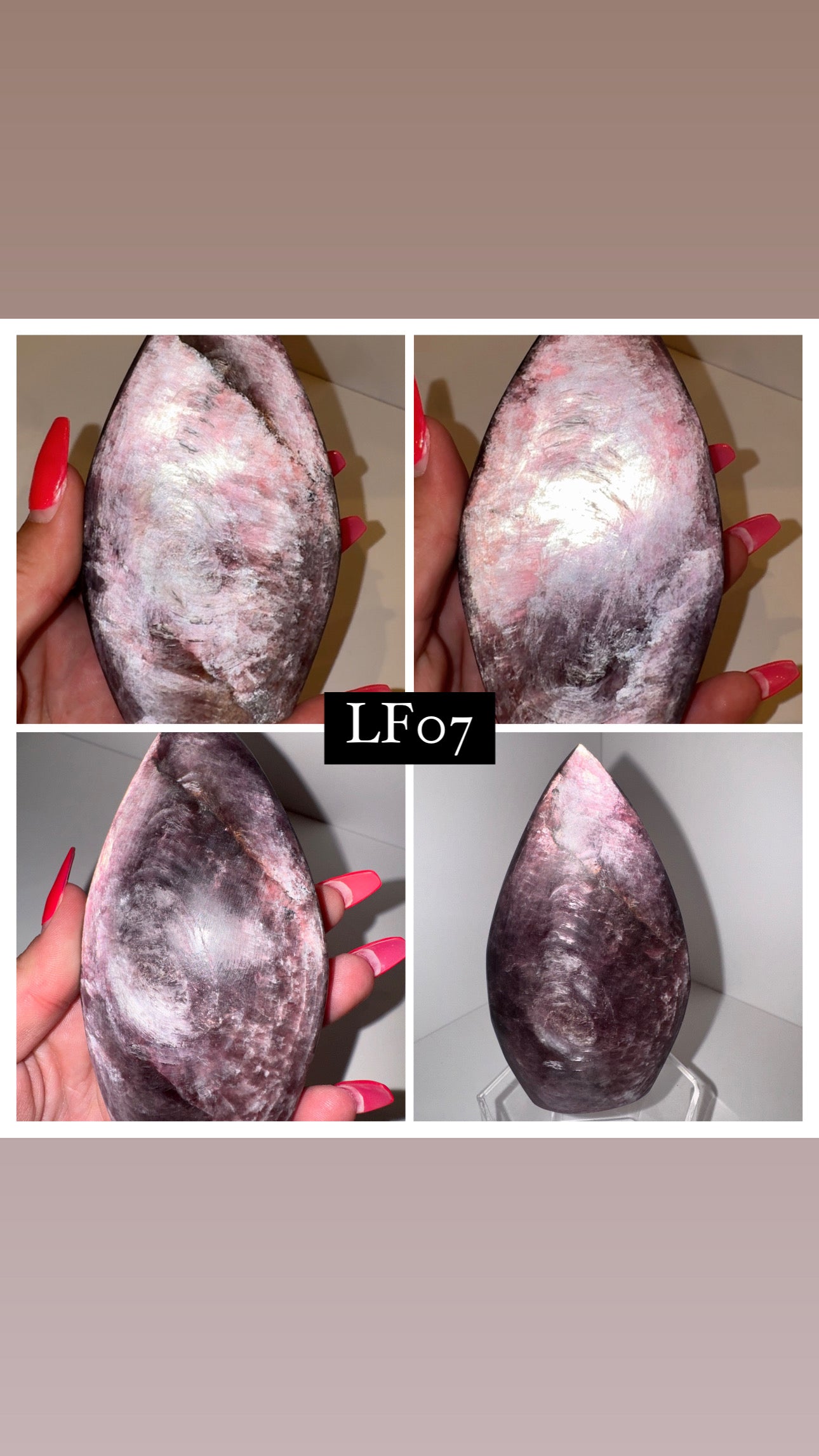 Gem Lepidolite Large Flame