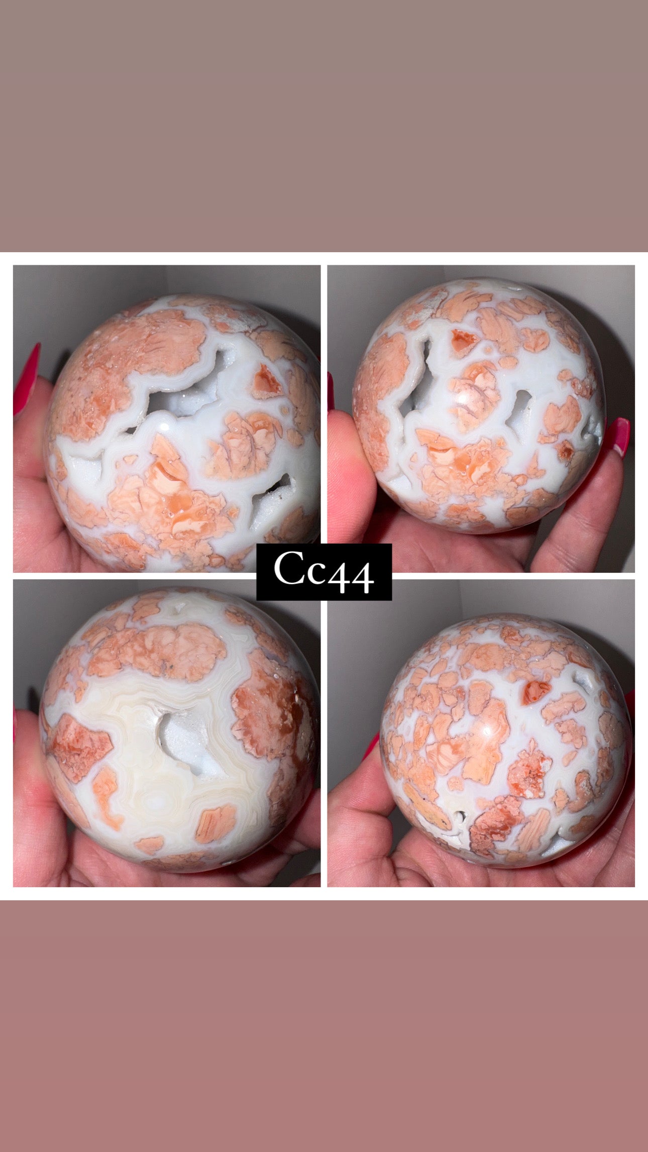 Pink “Cotton Candy” Agate Sphere