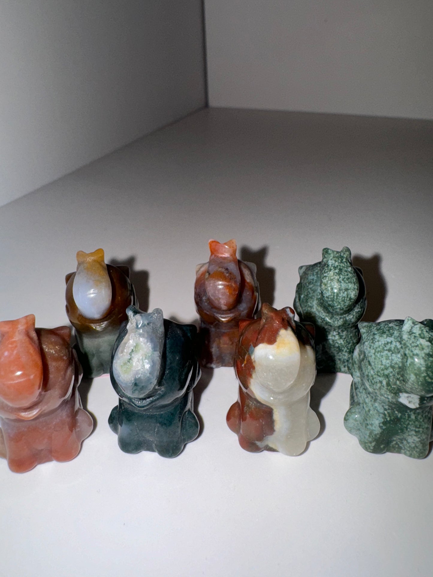 Ocean Jasper Moss Agate Small Sitting Elephant