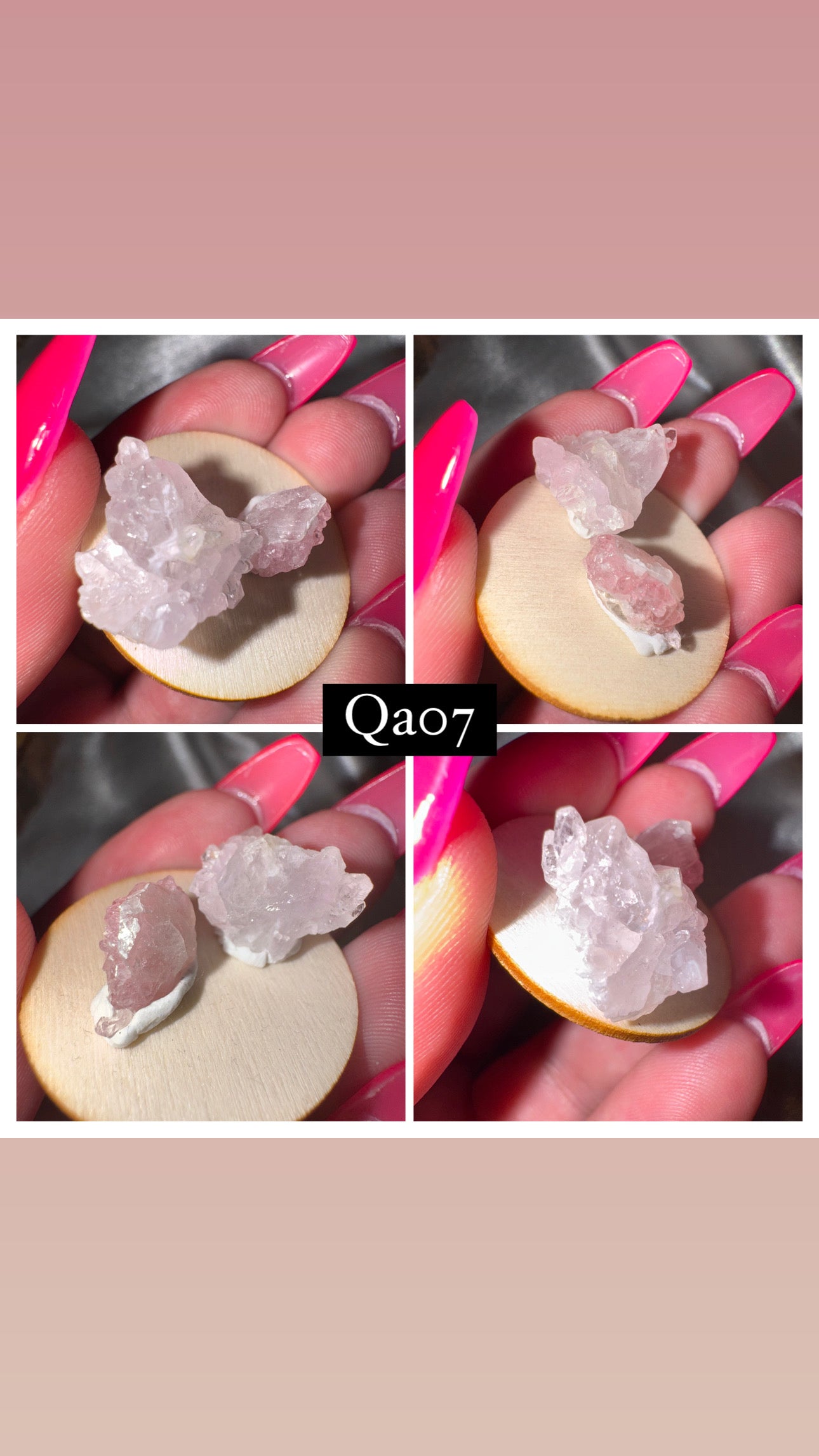 Crystalized Rose Quartz RARE!