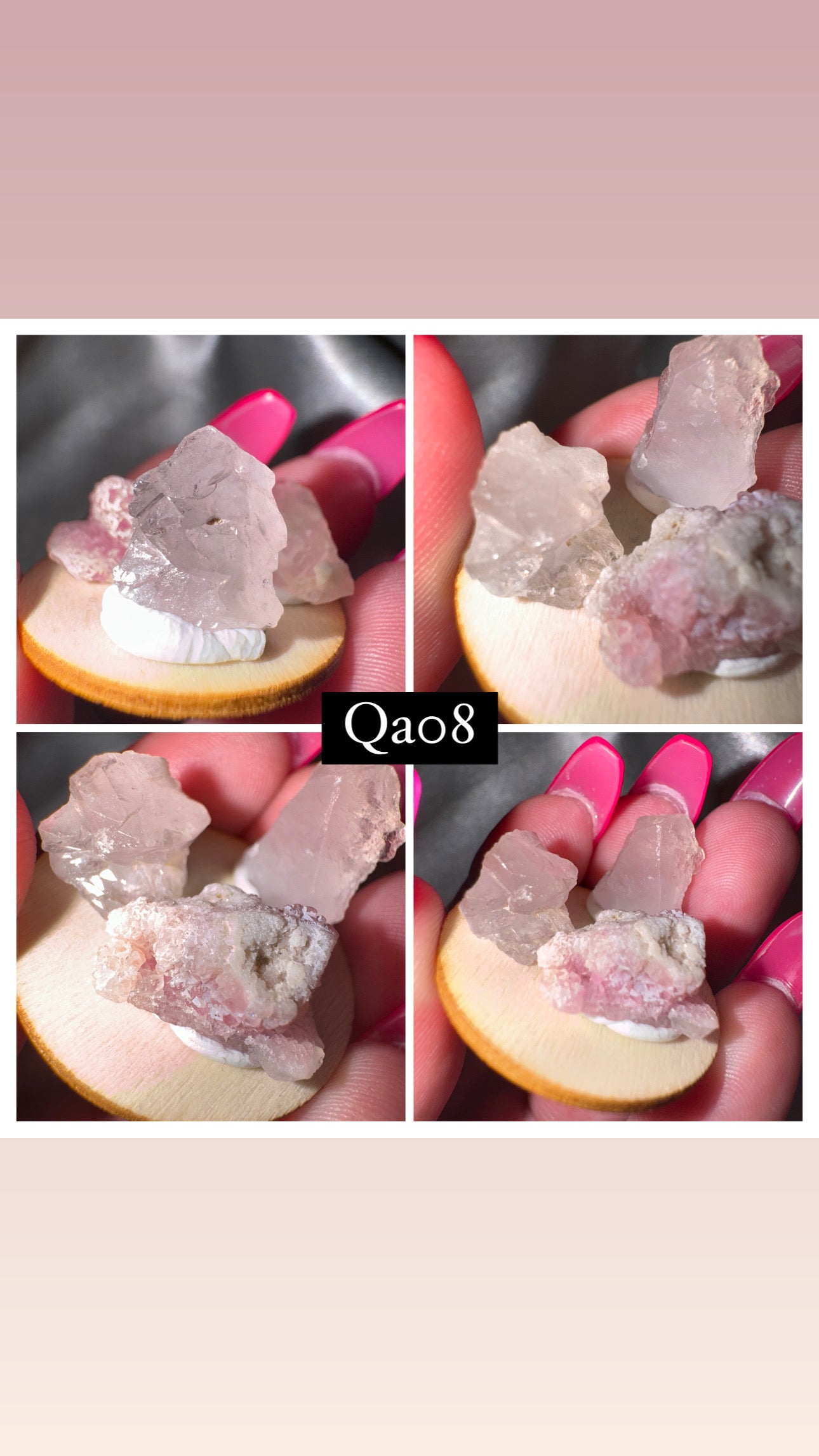 Crystalized Rose Quartz RARE!