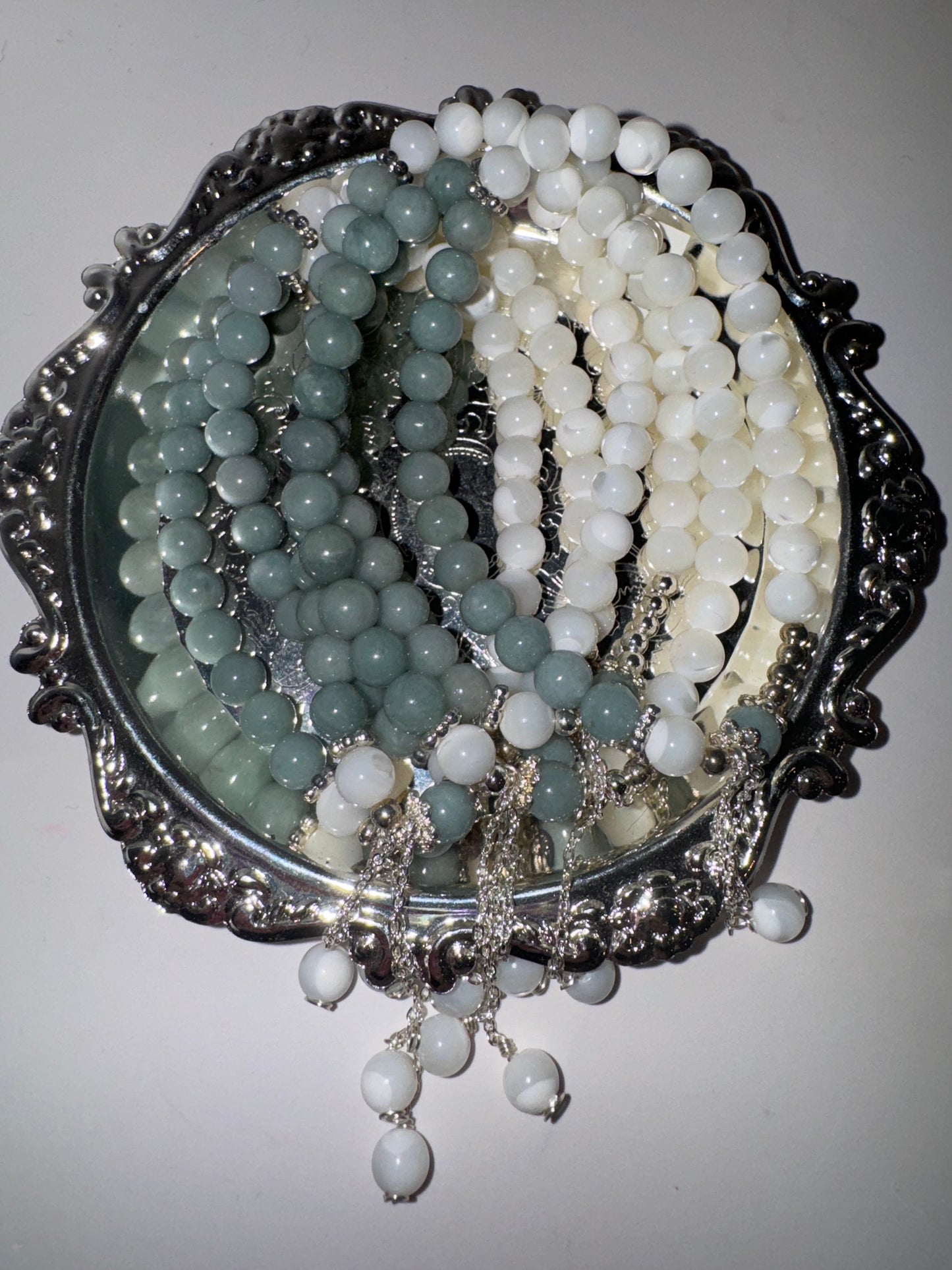 Jade & Mother of Pearl 6mm Bracelet