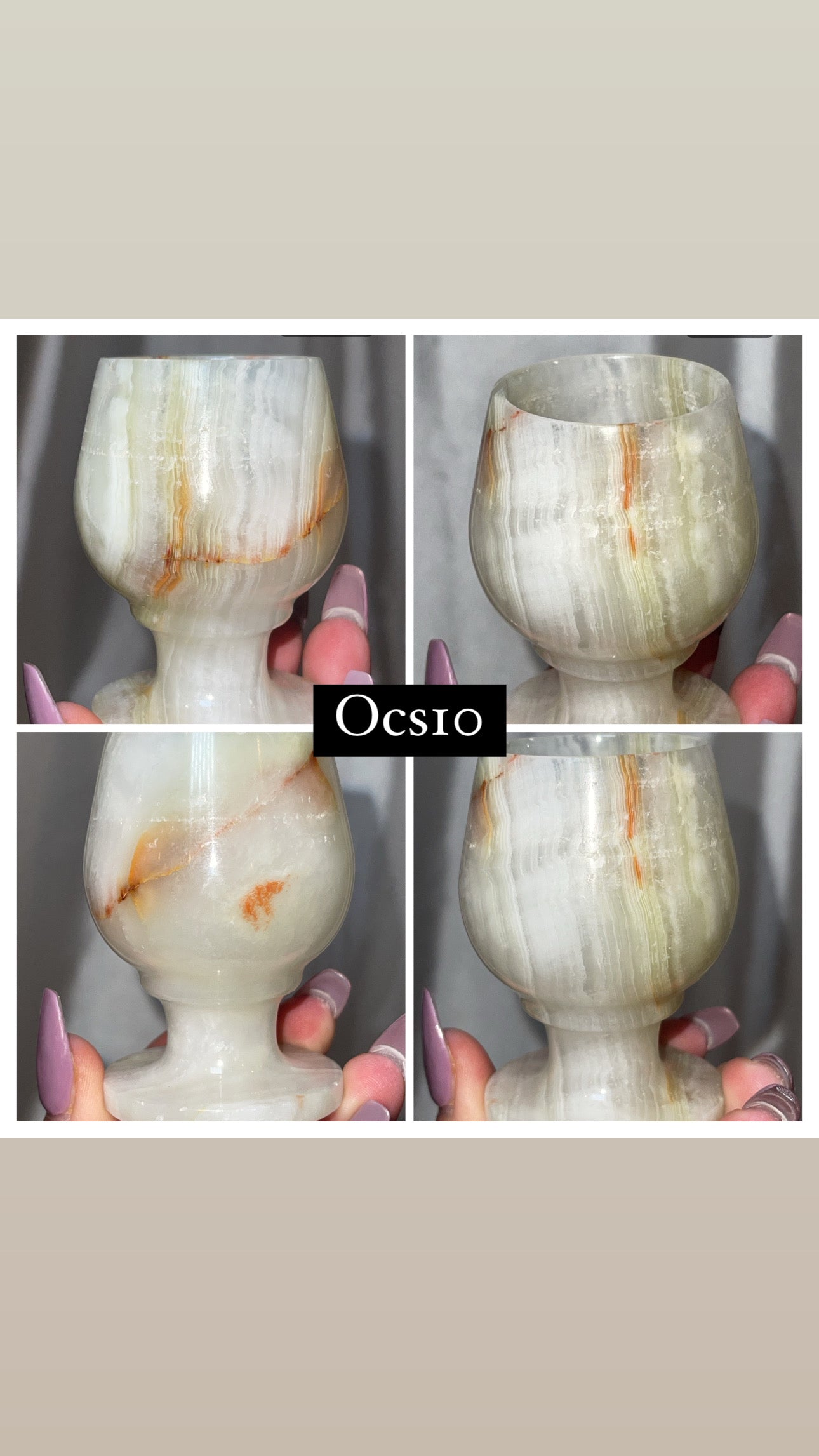 Green Banded Onyx Cup