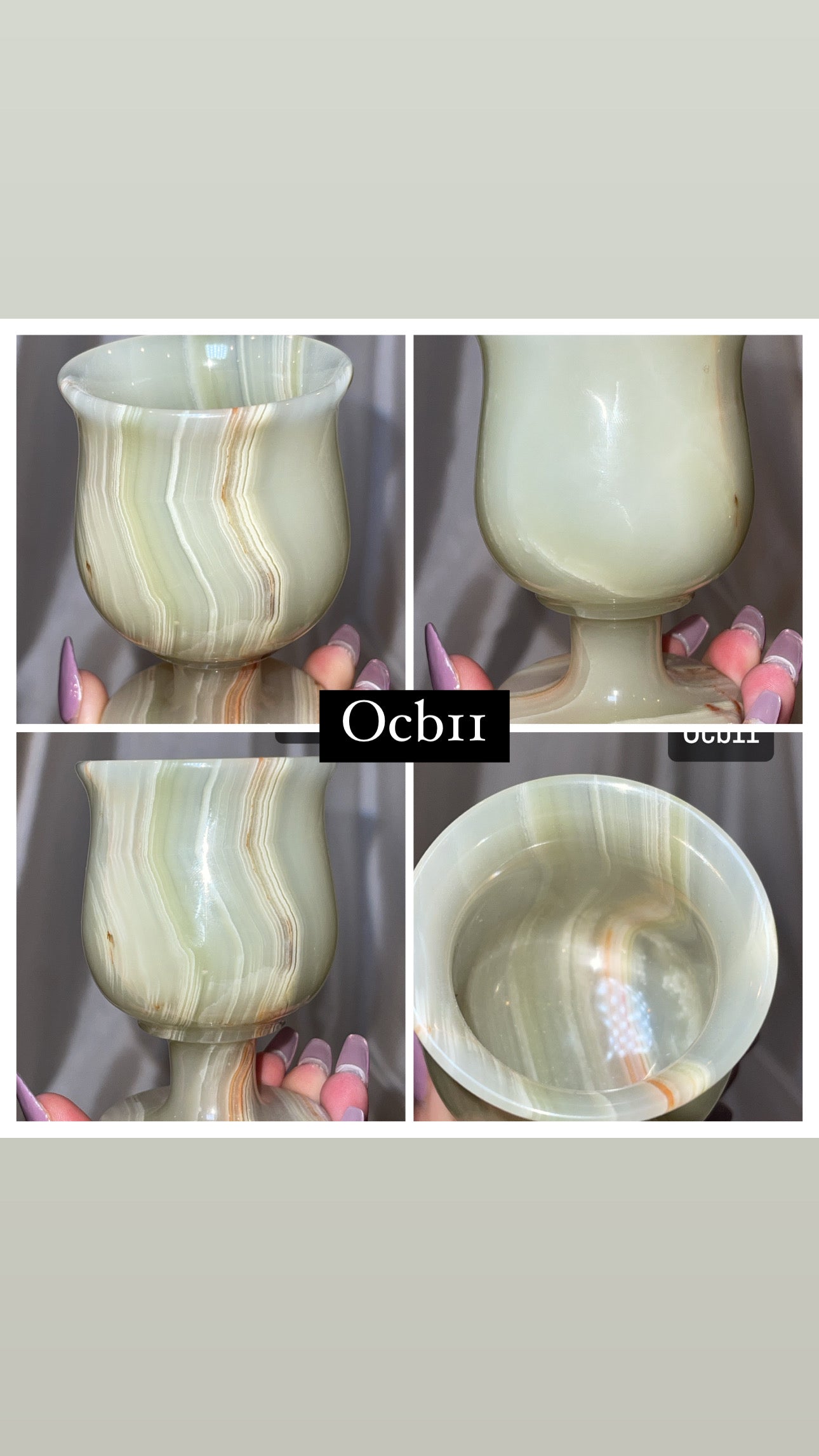 Green Banded Onyx Cup