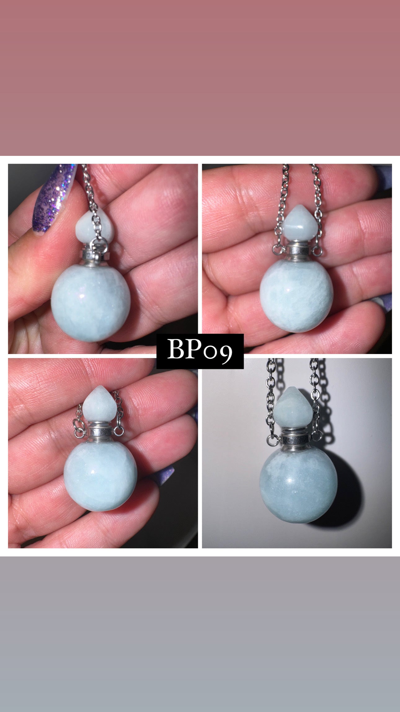 Aquamarine Bottle Necklace