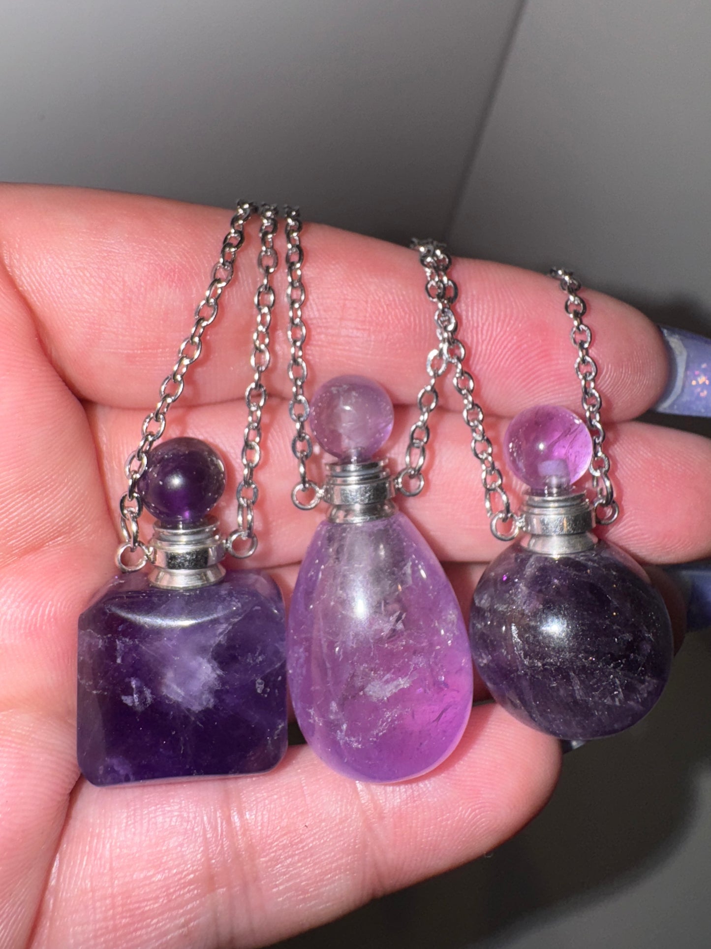 Amethyst Bottle Necklace