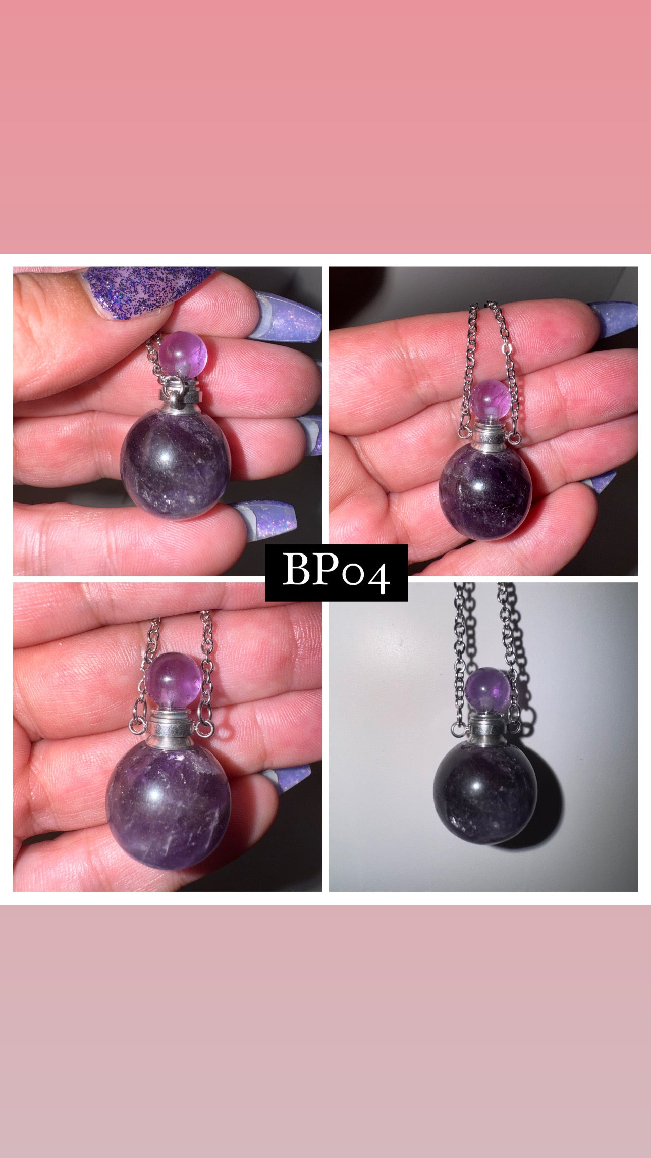 Amethyst Bottle Necklace