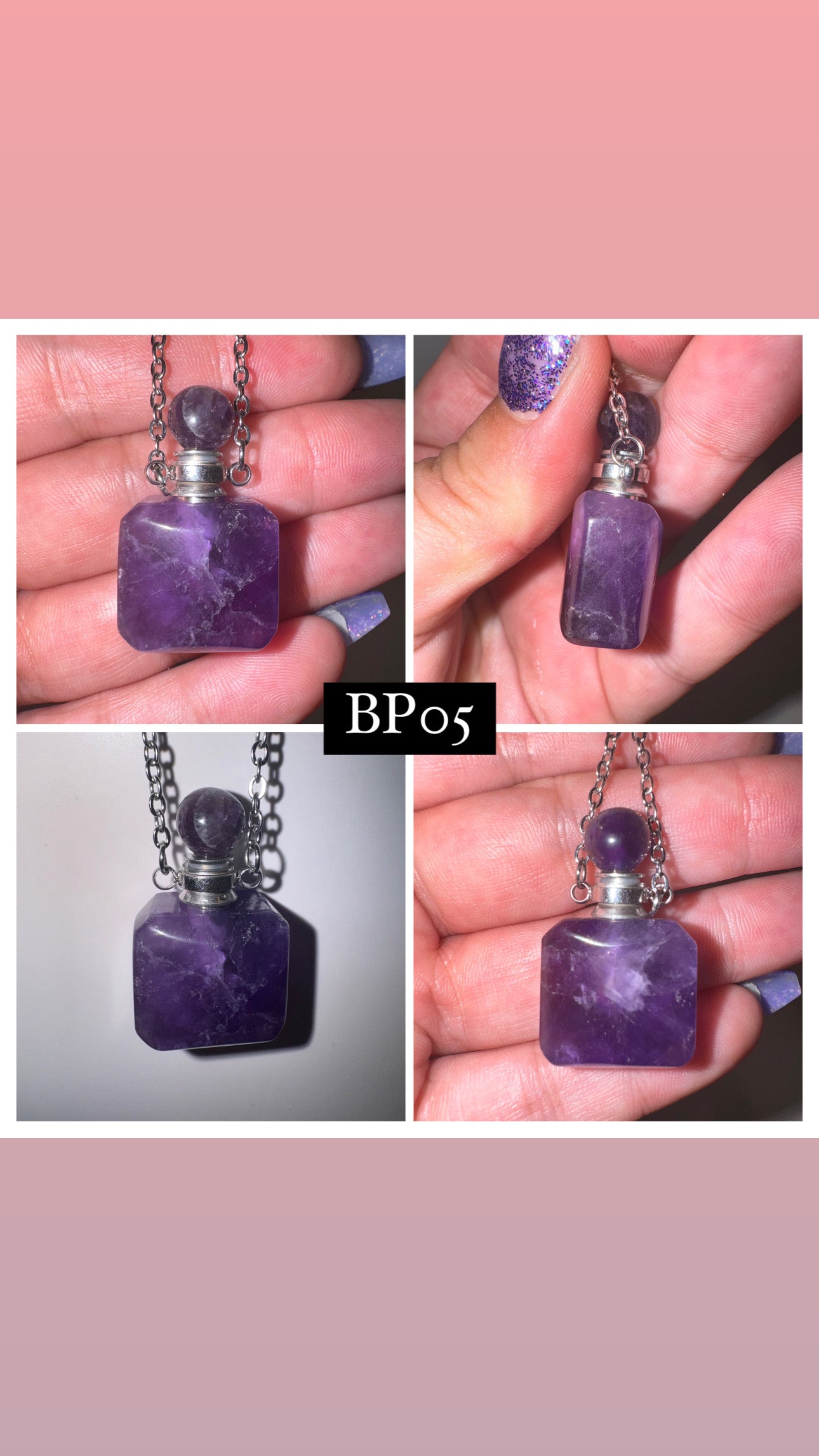 Amethyst Bottle Necklace