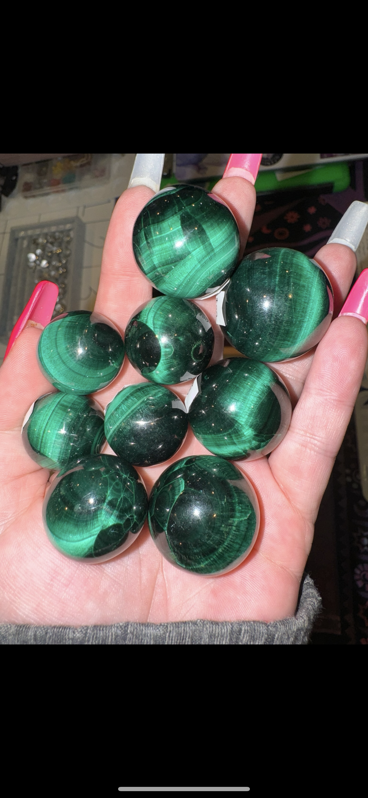 Velvet Fibrous Malachite AAA Sphere