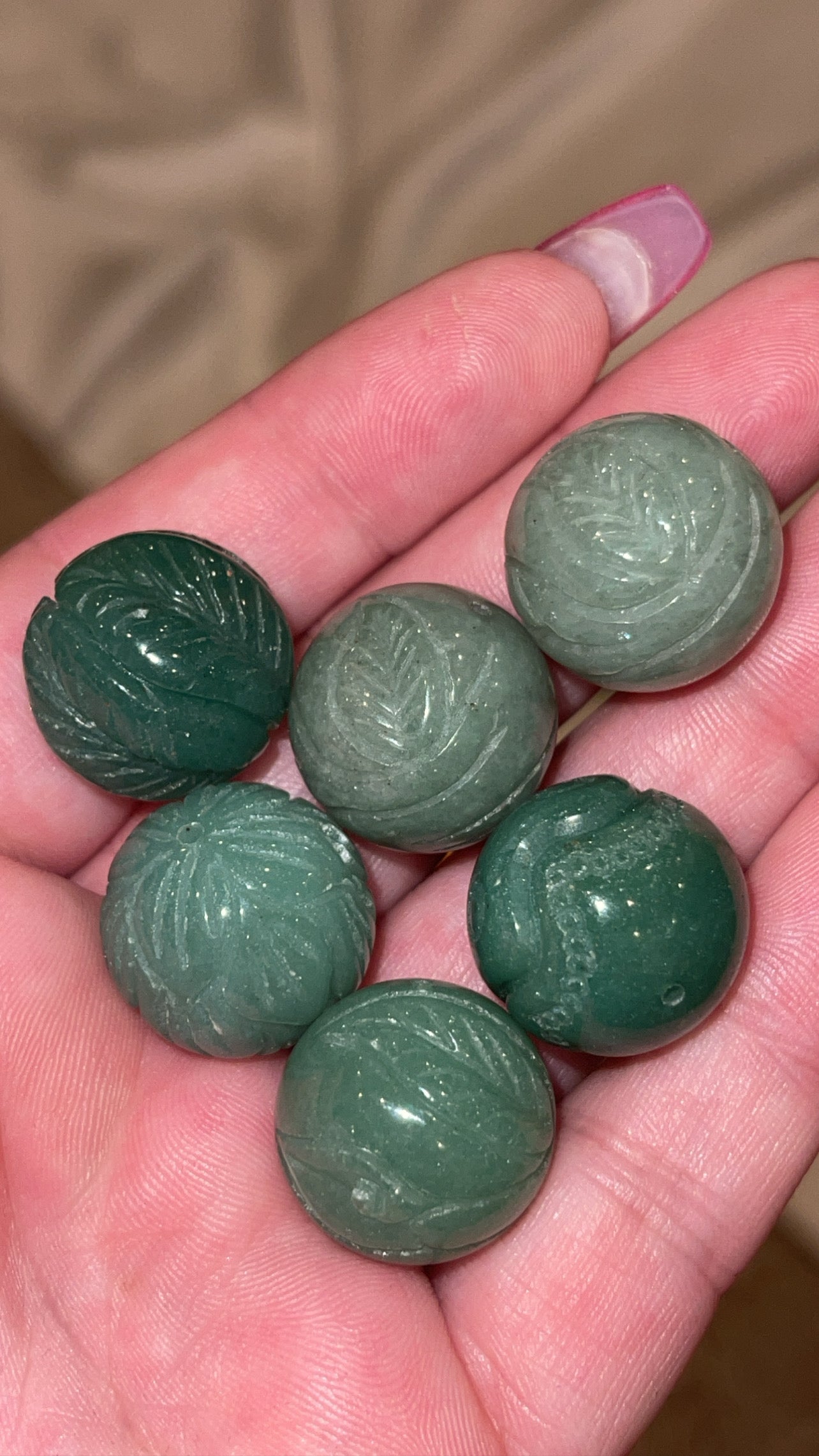 Jade Large Carved Bead
