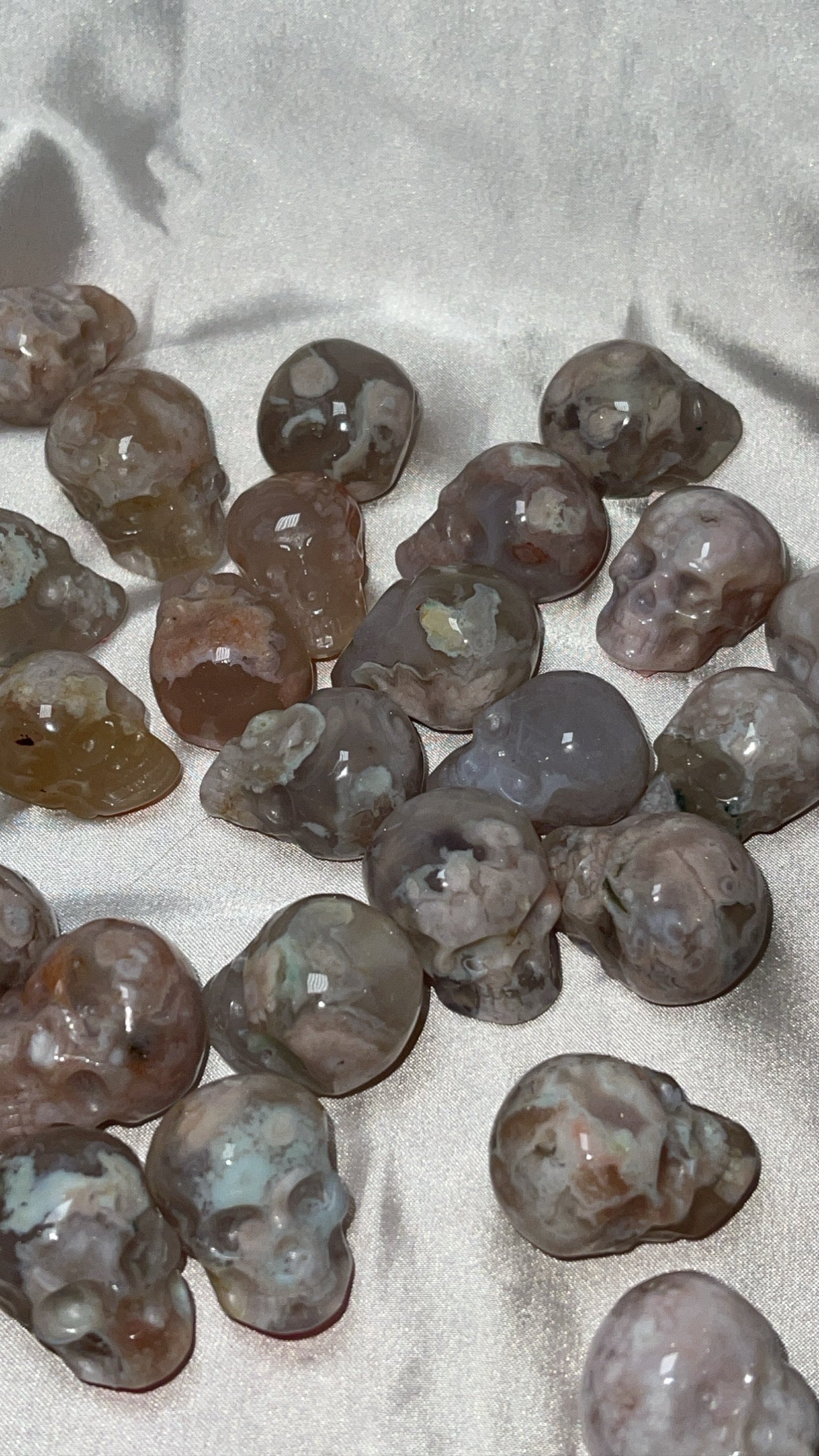 Flower Agate Small Skull (Choose Your Own)
