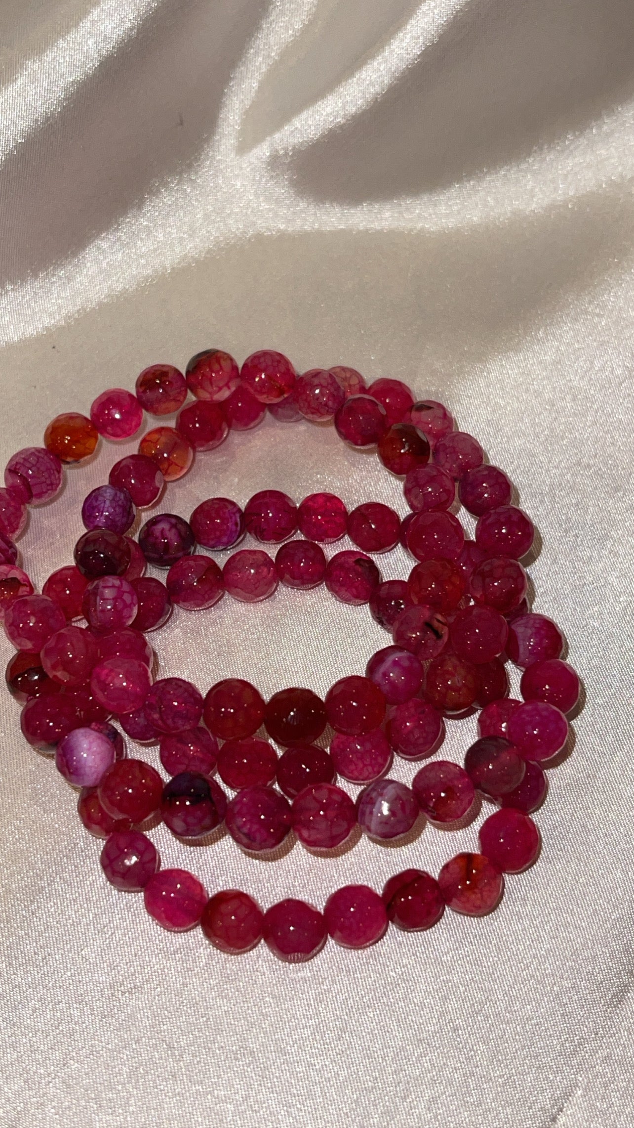 Pink Dyed Agate Faceted Bracelet 8mm