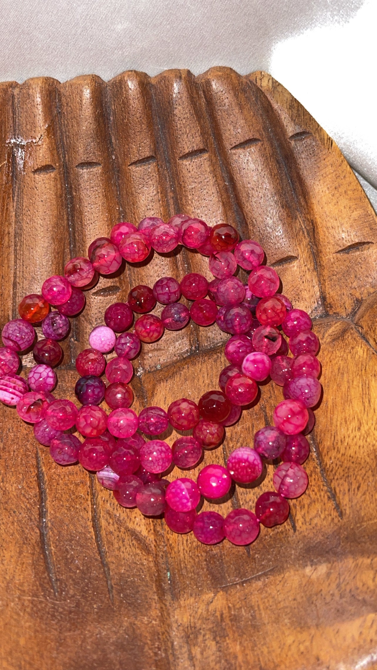 Pink Dyed Agate Faceted Bracelet 8mm