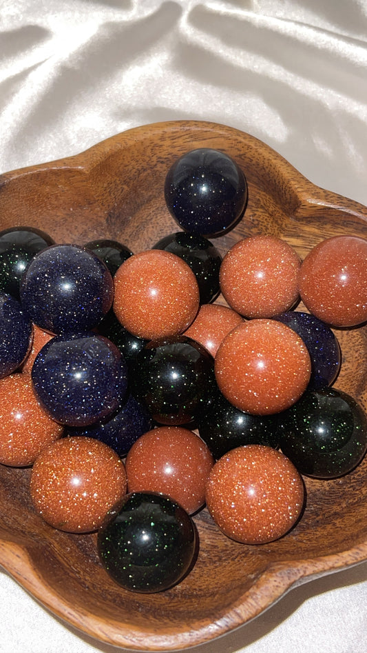 Blue/Green/Orange Goldstone Small Sphere