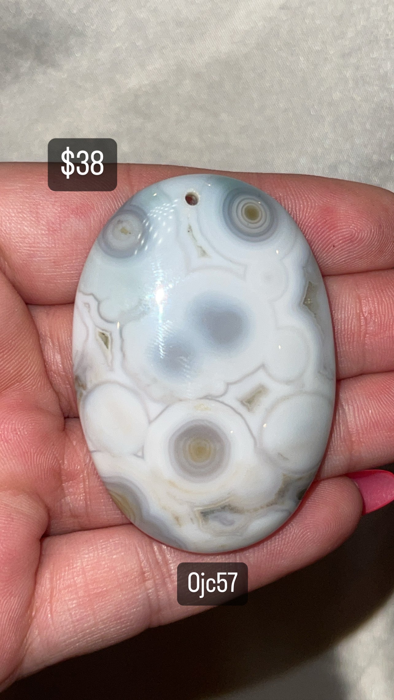 8th Vein Ocean Jasper Drilled Cabachon (Choose Your Own)