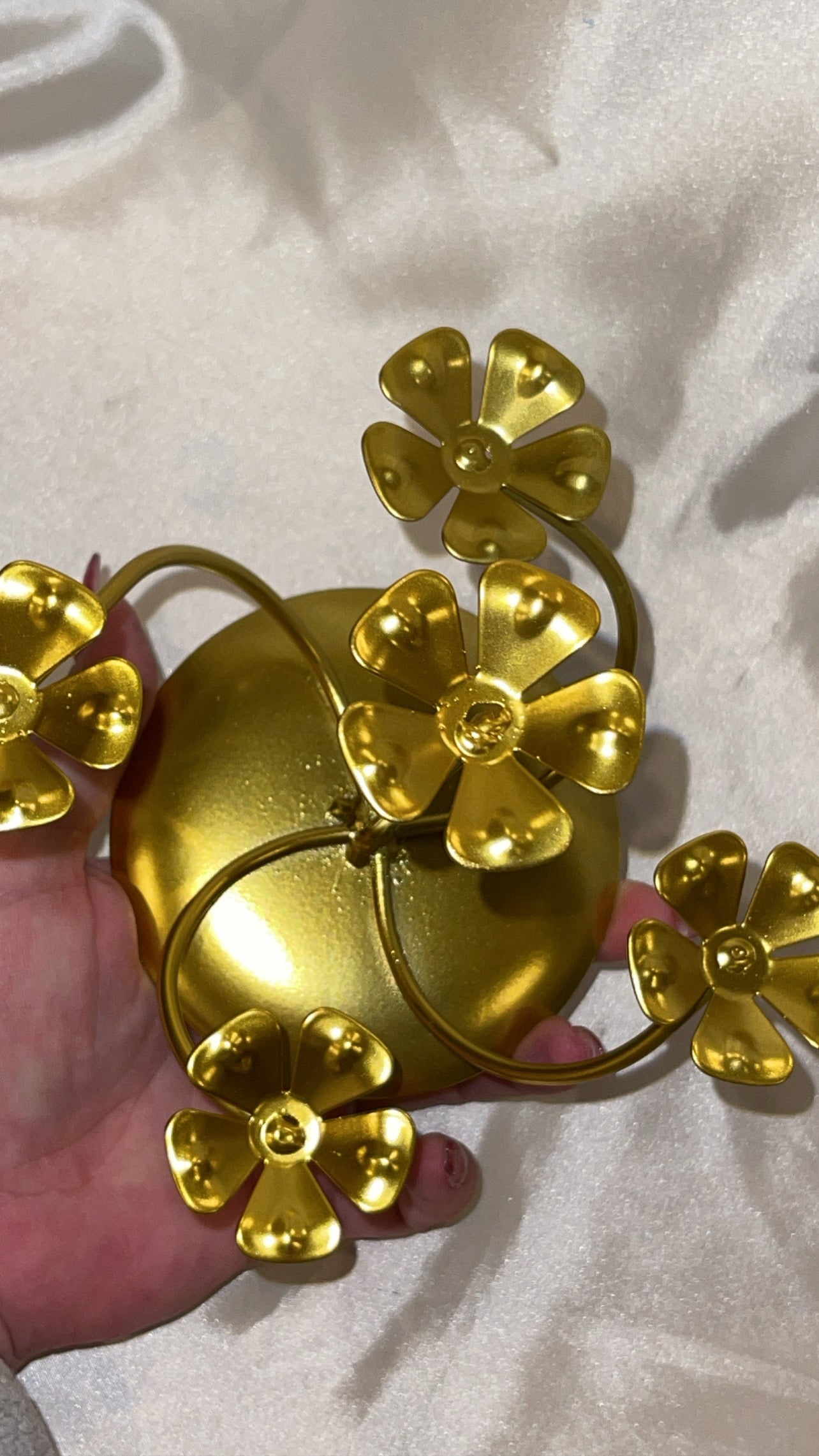 Gold Flower Sphere Stand (Holds 5 spheres!)