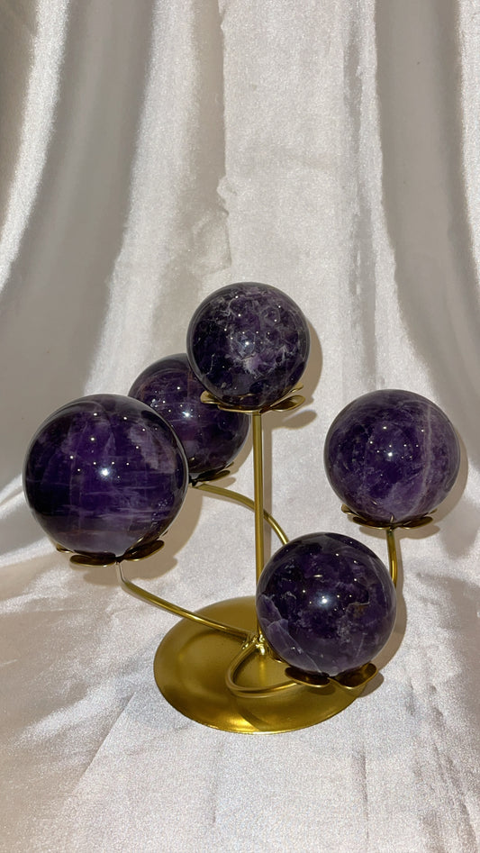 Gold Flower Sphere Stand (Holds 5 spheres!)