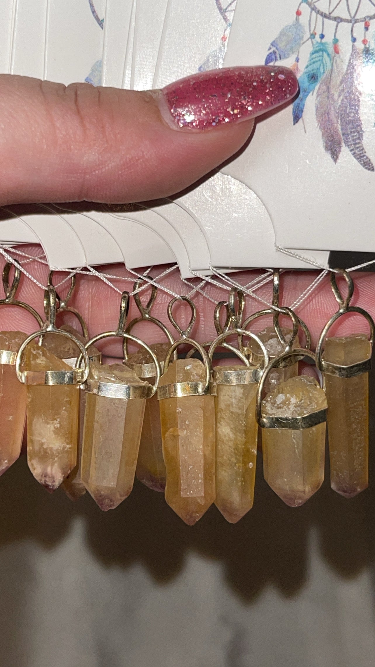 Golden Amethyst Point 925 Pendant (Choose Your Own!)