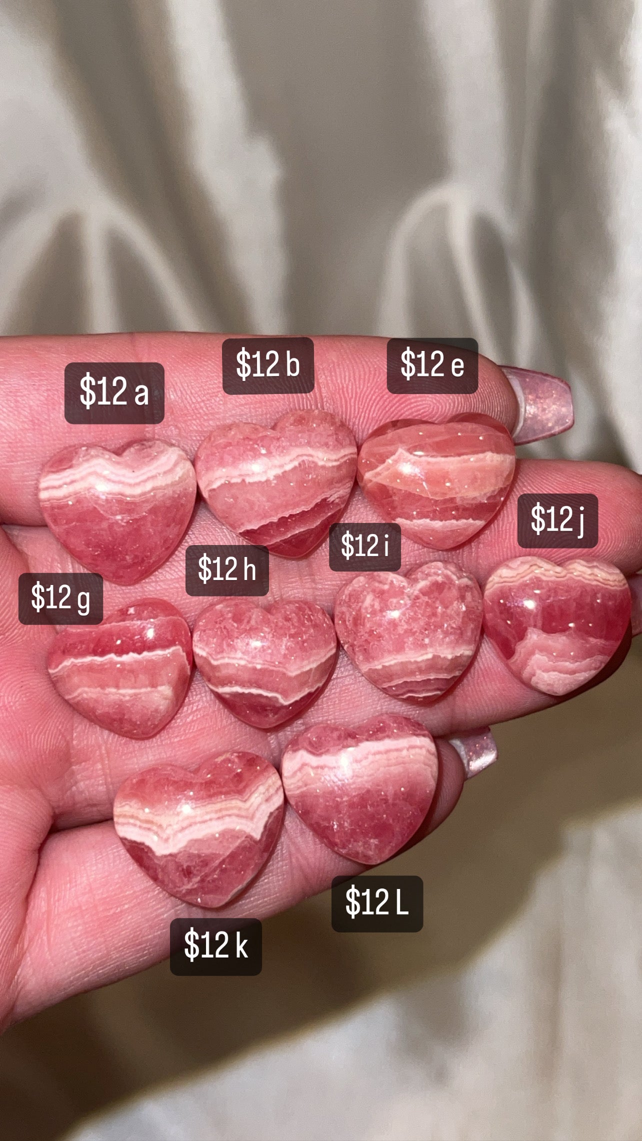 Rhodochrosite Small Heart (Choose Your Own)