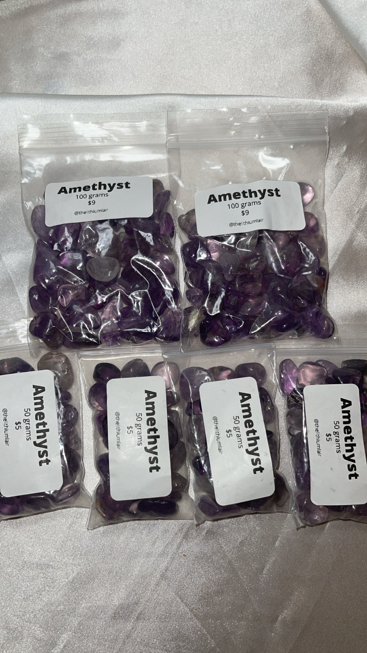 Amethyst/Clear Quartz Small Tumble Bundle