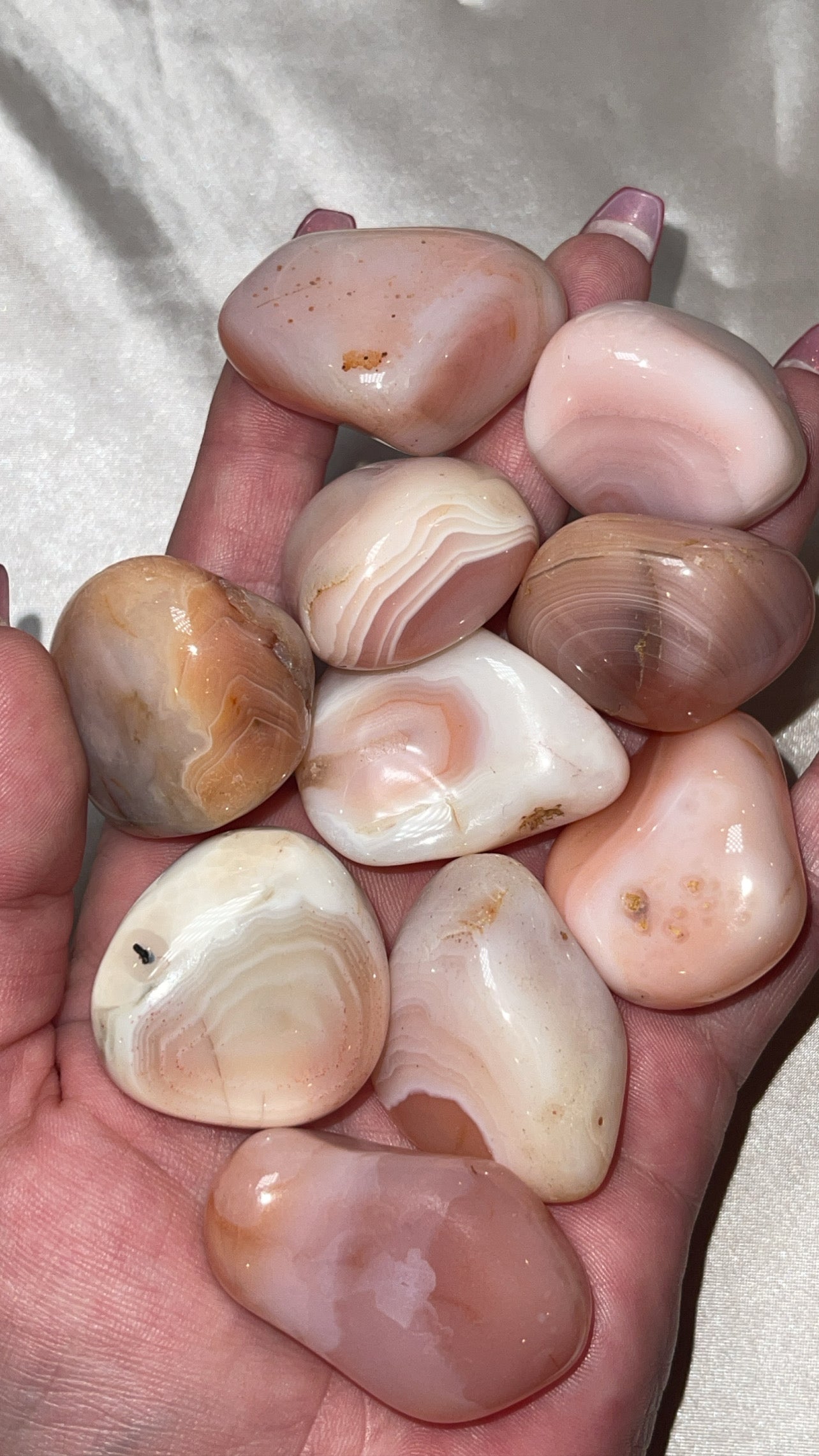 Pink Botswana Agate Large Tumble